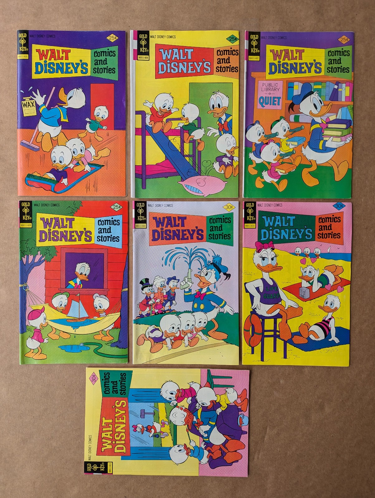 Walt Disney’s Comics and Stories, 1976 Lot 7. Vol. 36 #8-12 & Vol. 37 #1-2 FN/VF