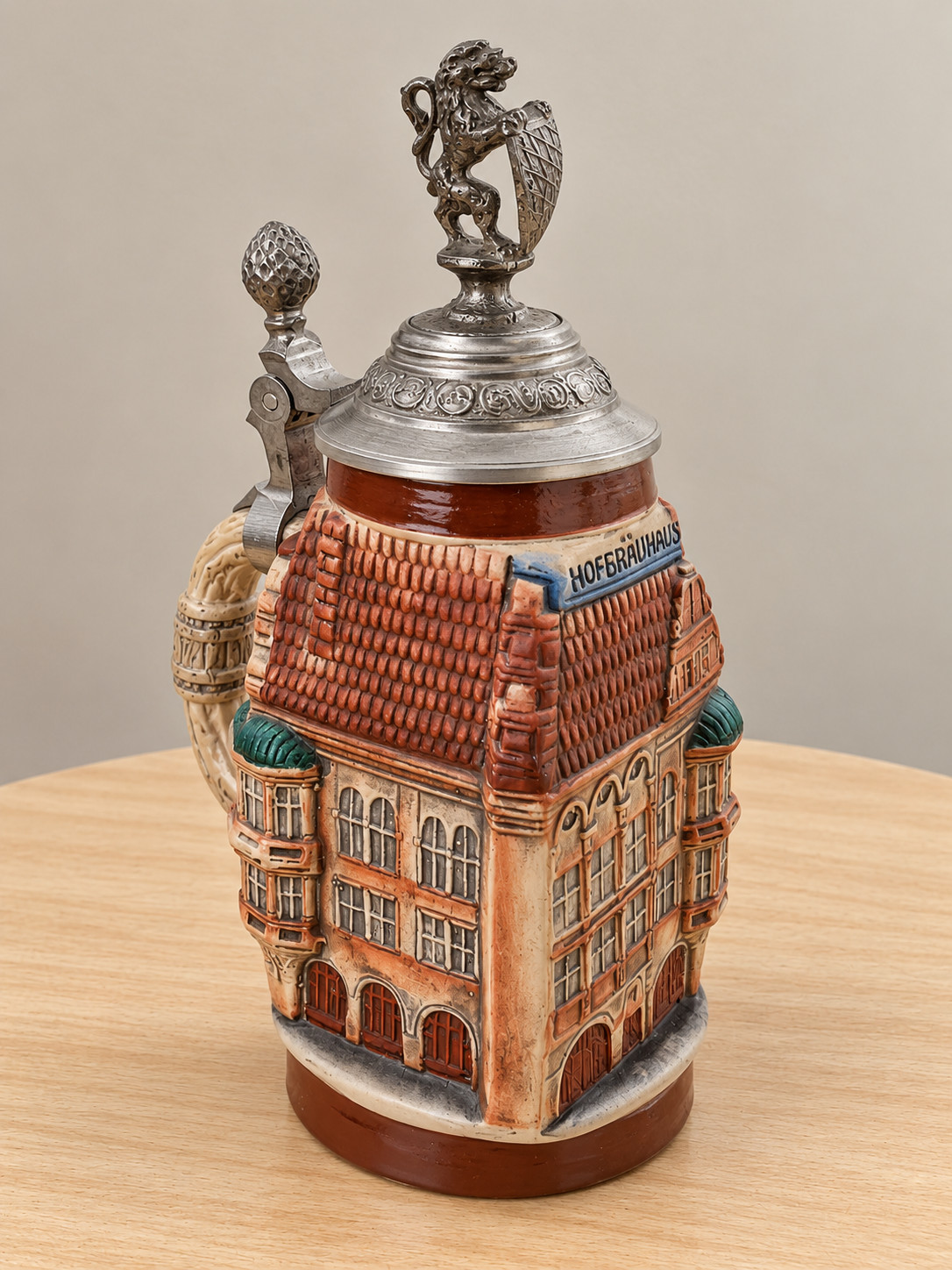Hofbräuhaus Munich Architectural Beer Stein Pewter Lid Limited Edition