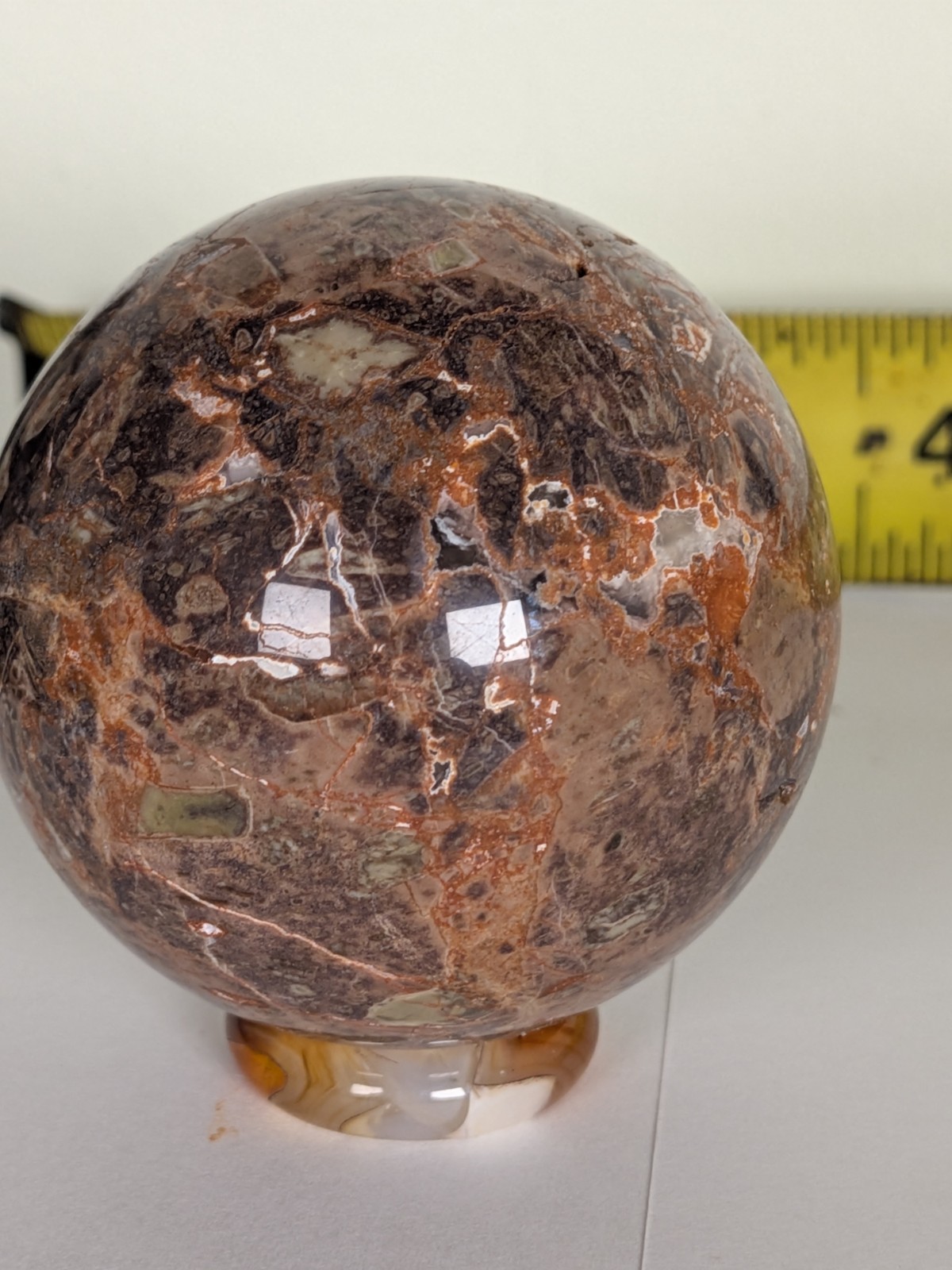 Money Agate Sphere Crystal Natural 7.5 In Circumference 