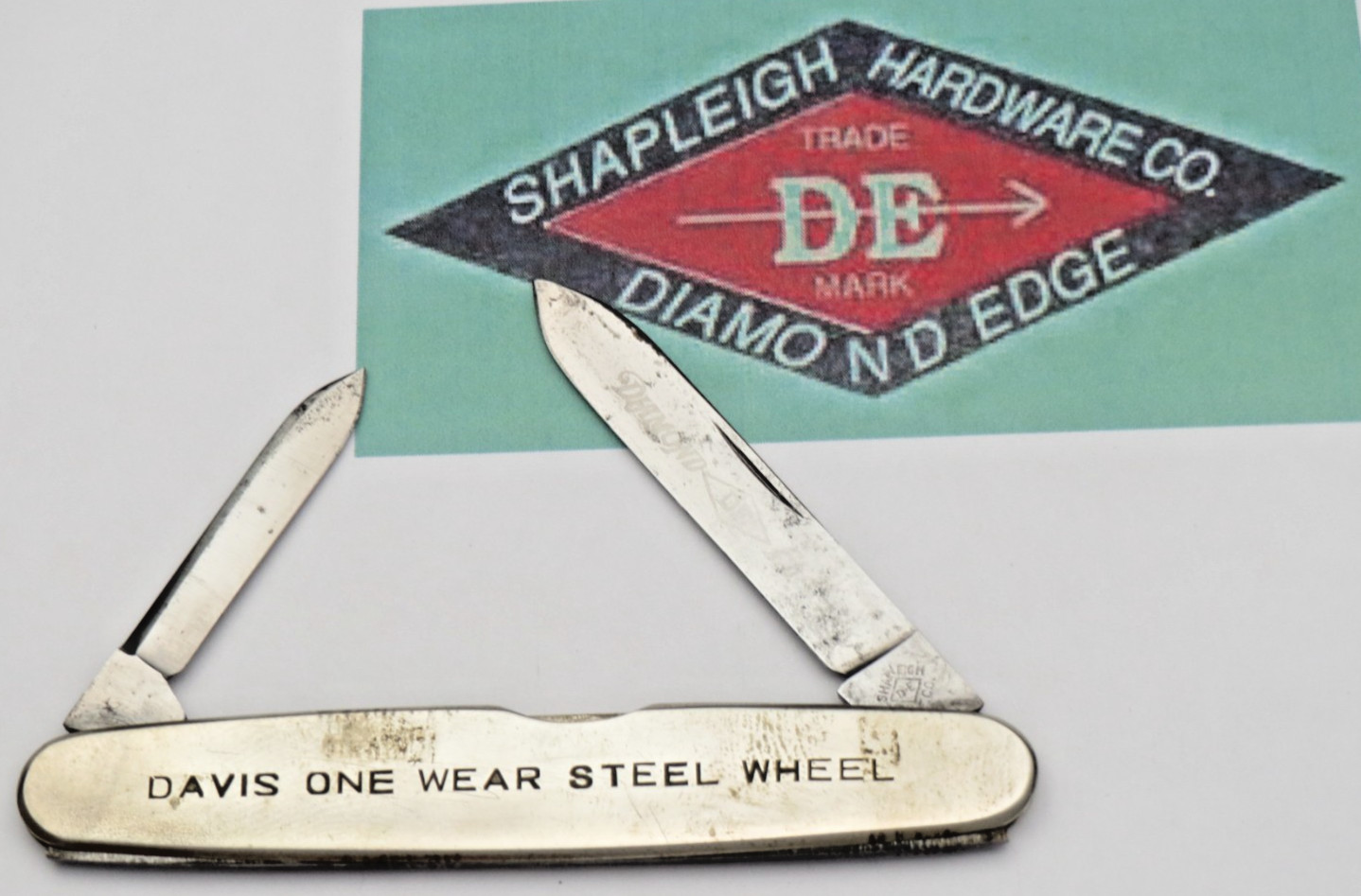 Antique 1890-1920's Shapleigh DIAMOND EDGE Senator Penknife Advertising Knife