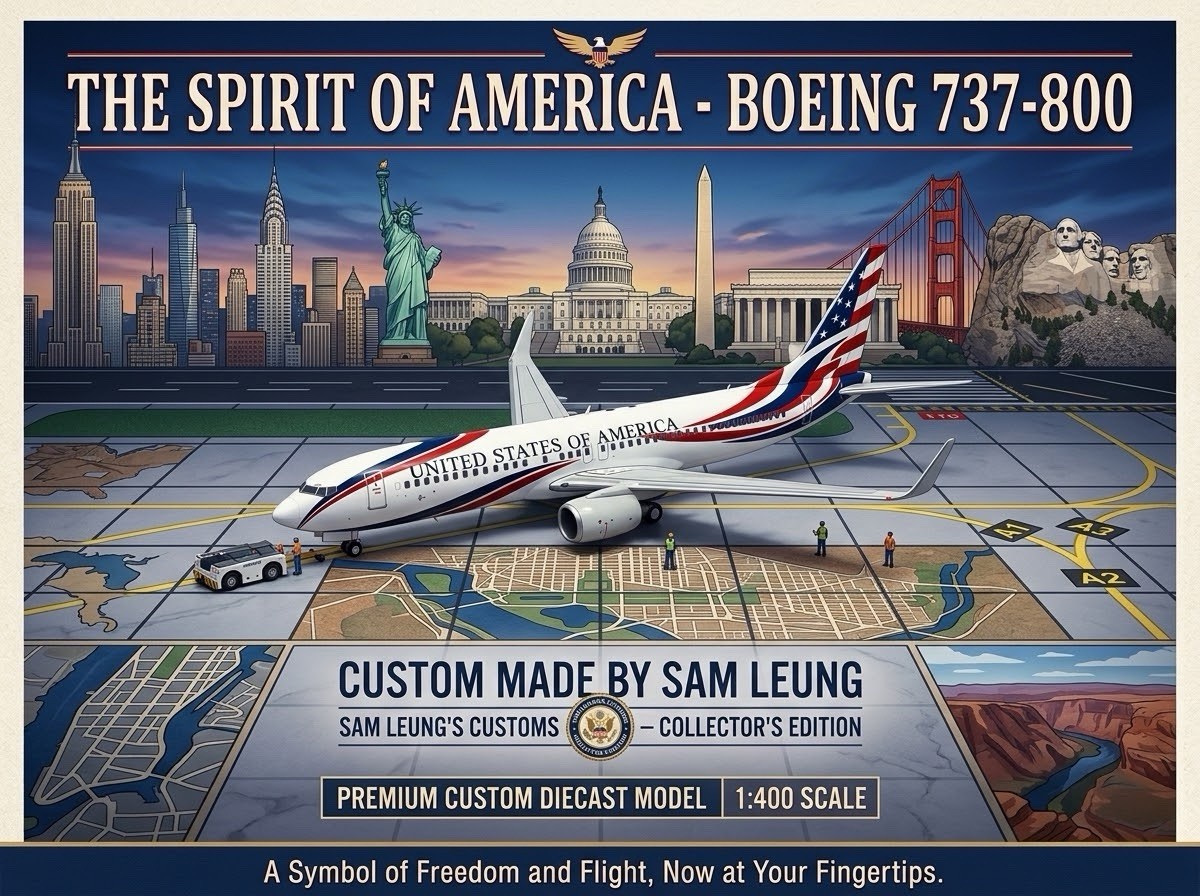 JC Wings 1:400 United States Government B737-800 Airlines Custom Diecast Model