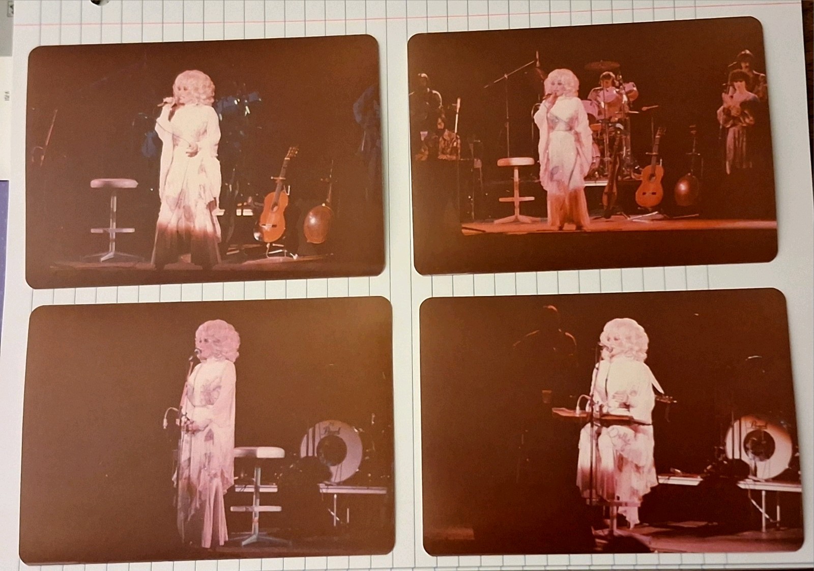 4 VTG Found Photos DOLLY PARTON Concert Candid Snapshots Country Music 70s 3.5x5