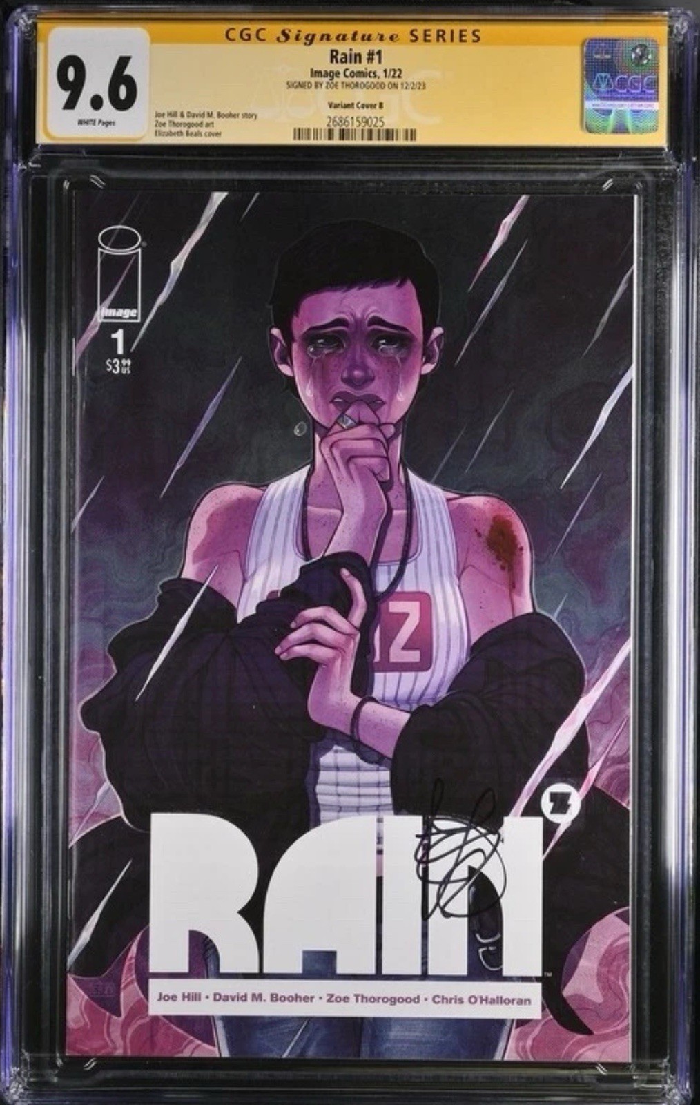 Joe Hill\'s Rain #1 - CGC SS 9.6 Signed by Artist Zoe Thorogood - Variant B Joe Hill\'s Rain #1 - CGC SS 9.6 Signed by Artist Zoe Thorogood - Variant B