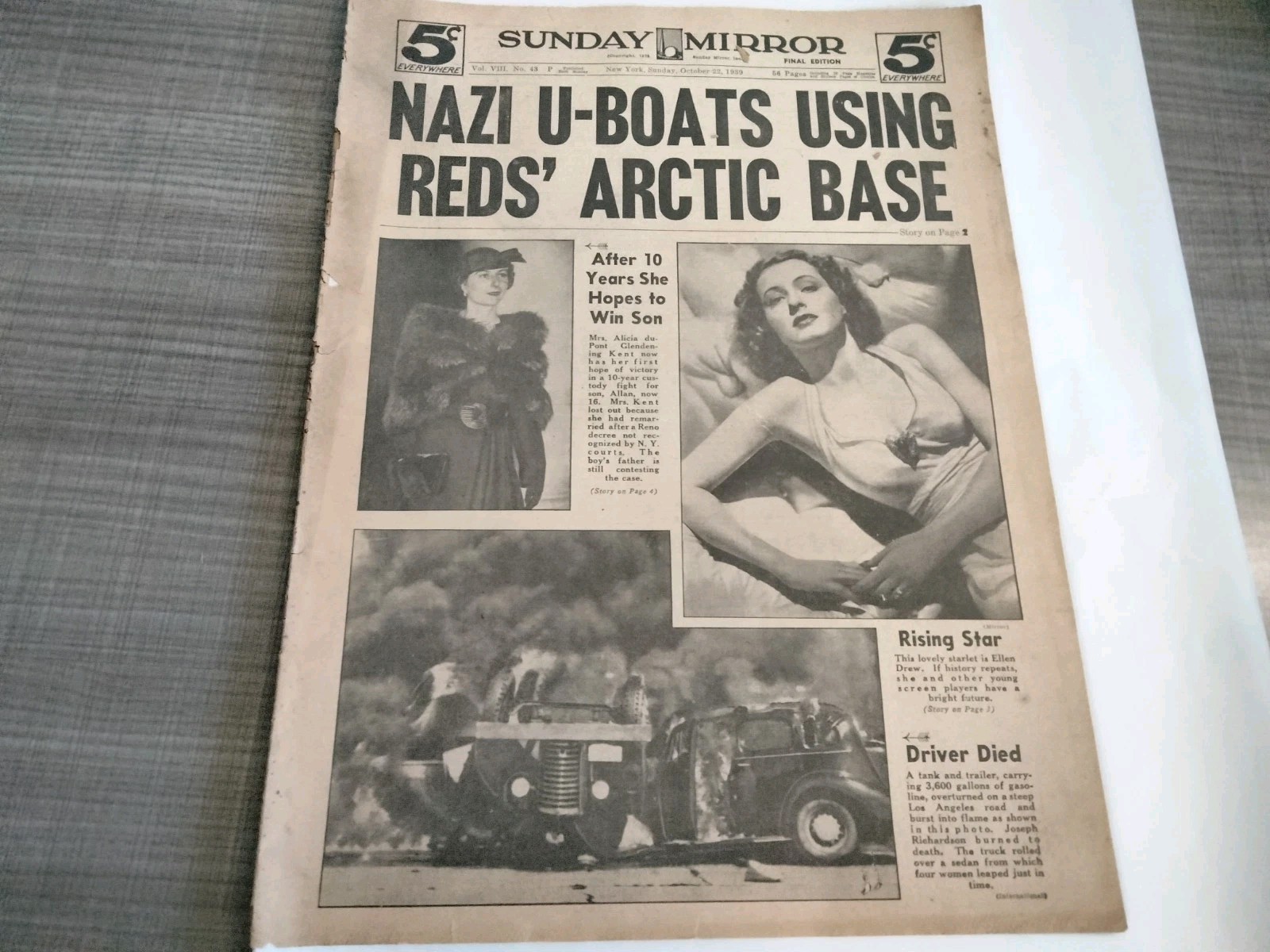 Sunday Mirror 10/22/39 \
