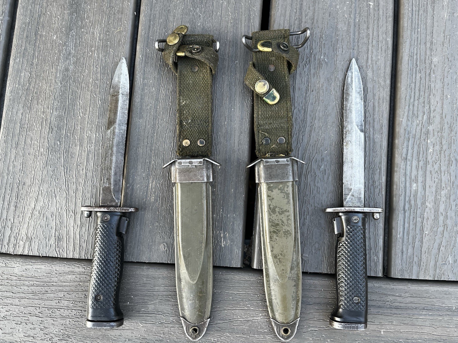Post-WWII Korean War M5A1 M1 Garand Bayonet & USGI M8A1 Scabbard MILPAR Used
