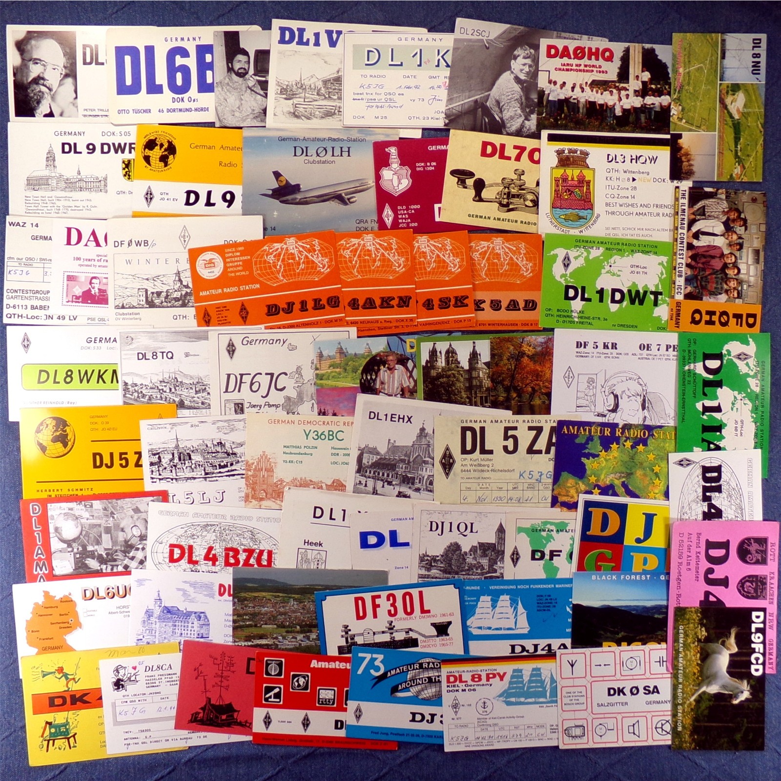 Vintage German QSL Cards 60x Amateur Ham Radio QSO DX Germany To USA Bulk Lot