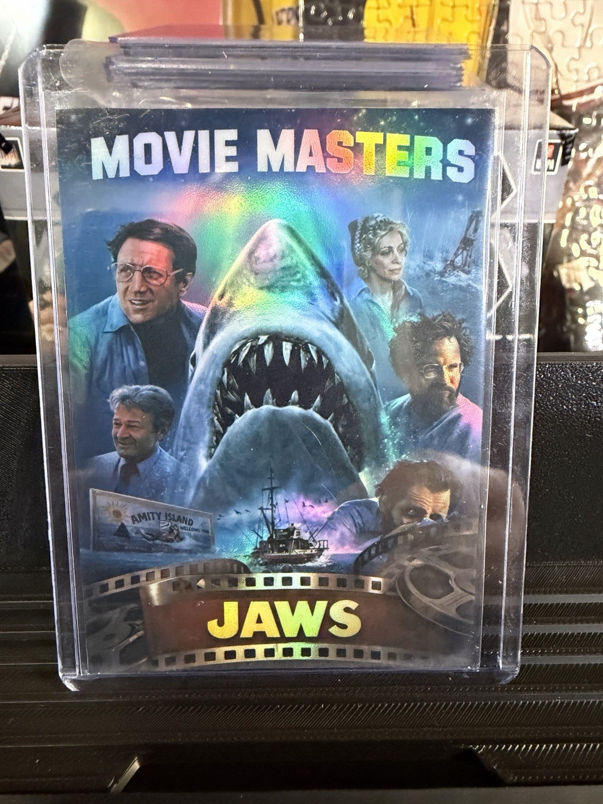Jaws “Movie Masters” CUSTOM Novelty Refractor Art Card. Jaws “Movie Masters” CUSTOM Novelty Refractor Art Card.