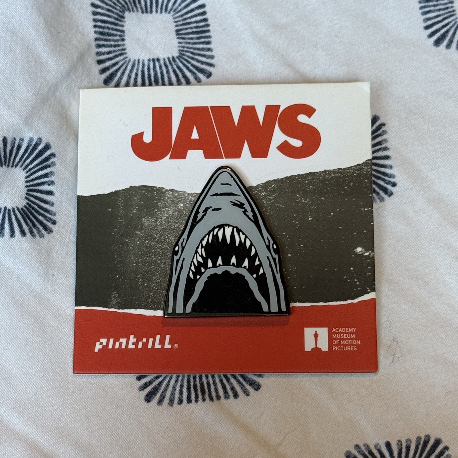 Enamel Pin - Jaws - Embossed Lapel Pin Badge NEW