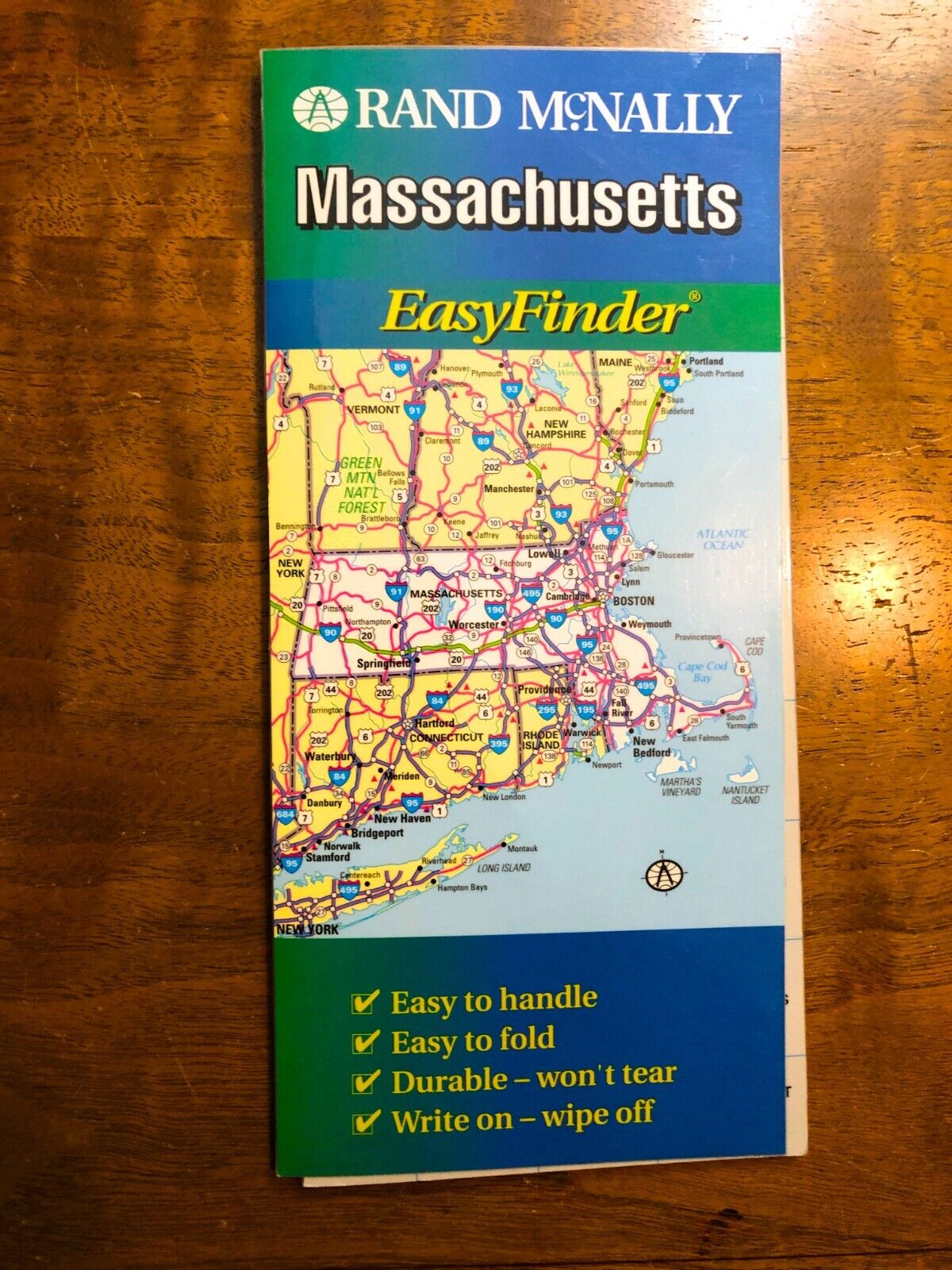 Rand McNally EasyFinder Massachusetts Fold Out Map
