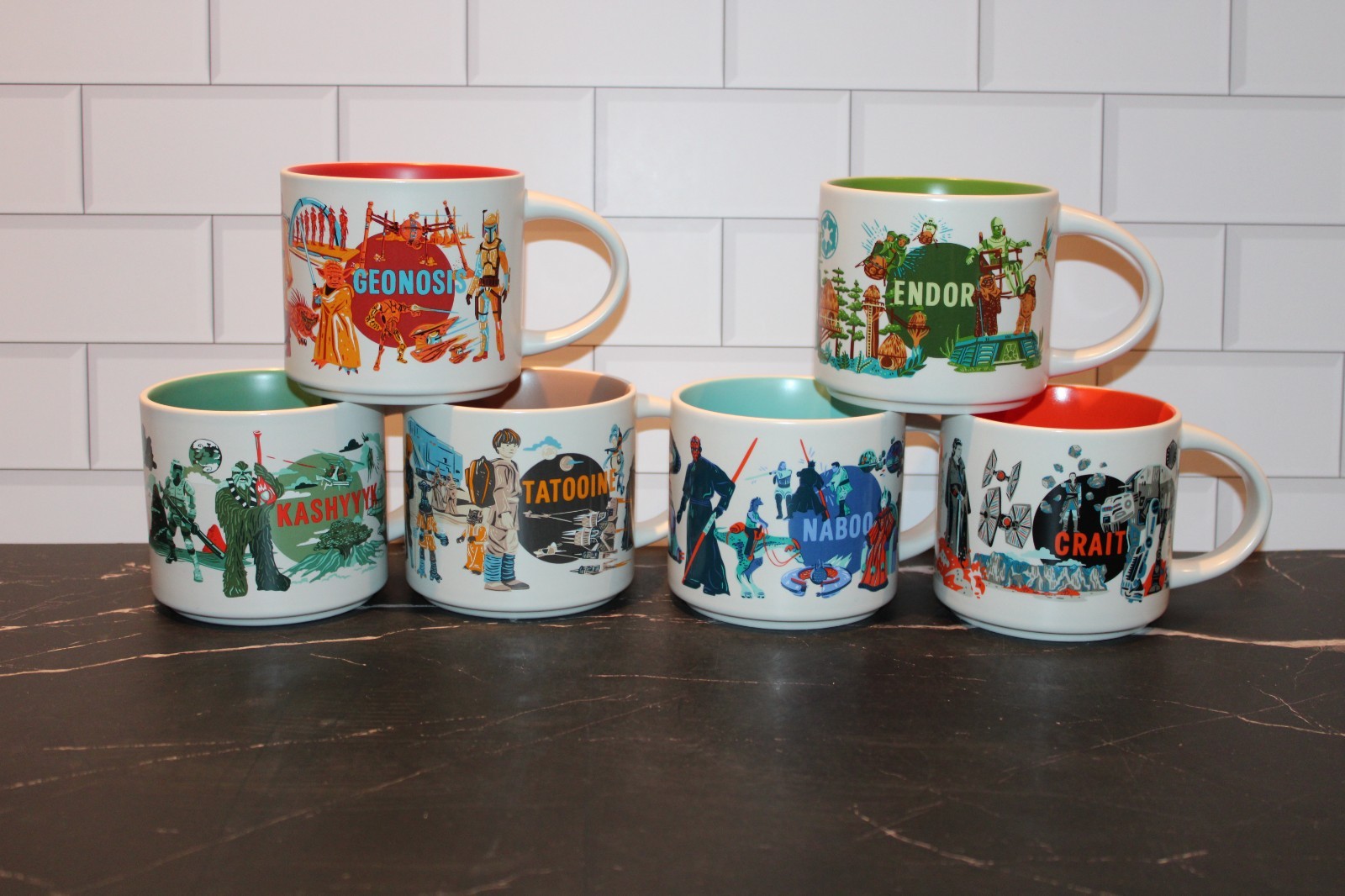 Starbucks Star Wars Discovery Series Mugs Set of 6 New in Box