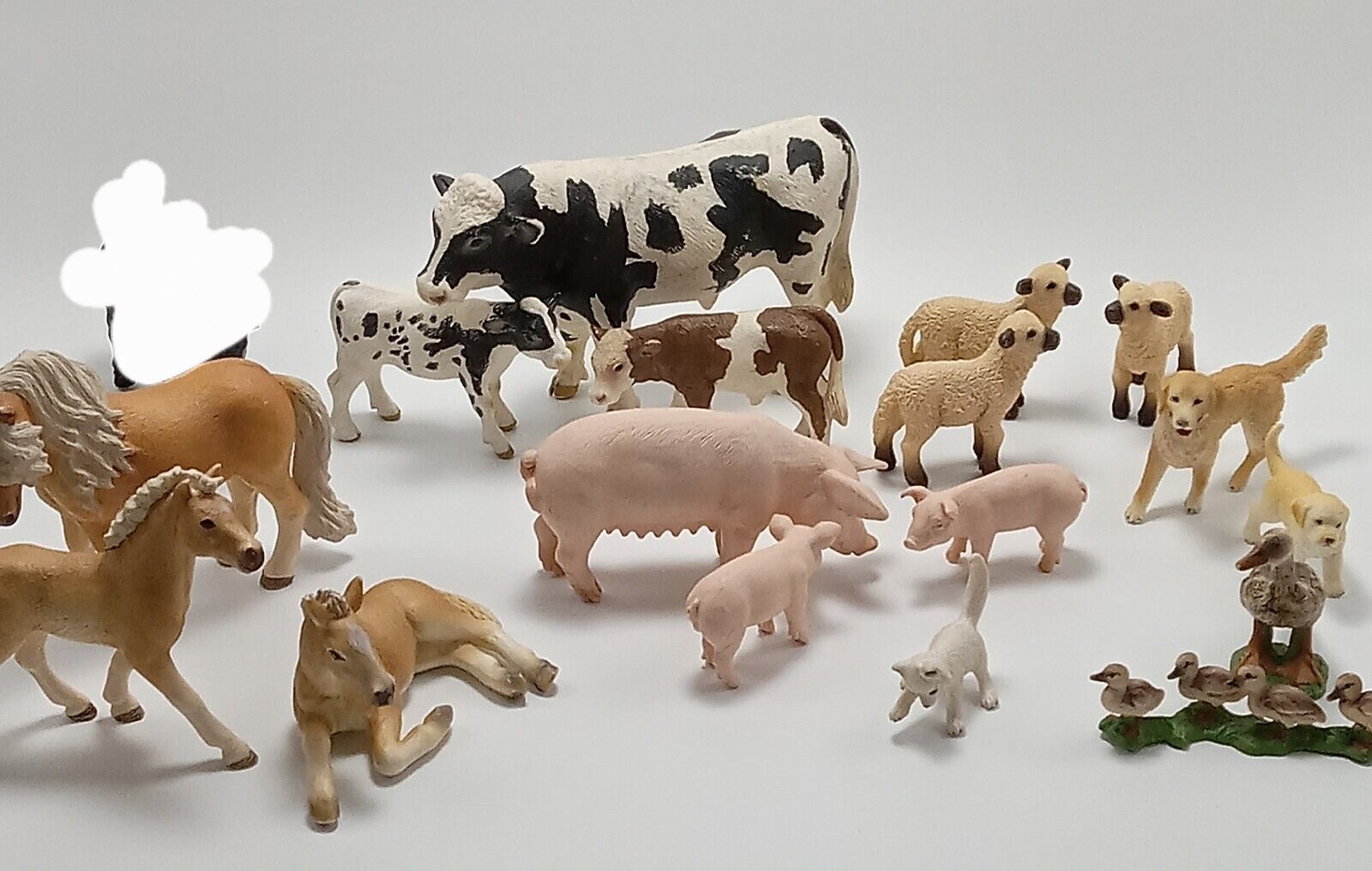 Lot Of 17 SCHLEICH Farm Animals Collectible Toys Horses Cows Pigs Sheep Etc.
