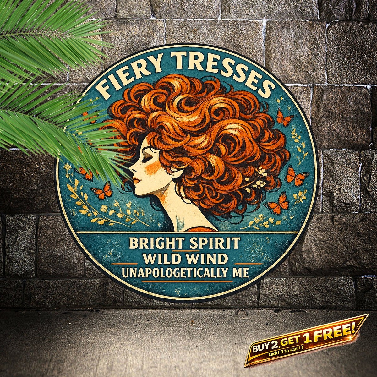 Beautiful Redhead Portrait Retro Metal Tin Sign Home Wall Decor 8x12