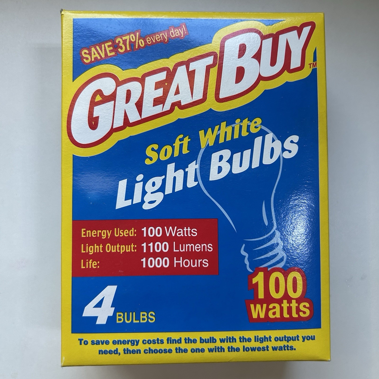 Vintage Great Buy Incandescent Soft White Light Bulbs 100 W  1100 Lumens NEW - 4
