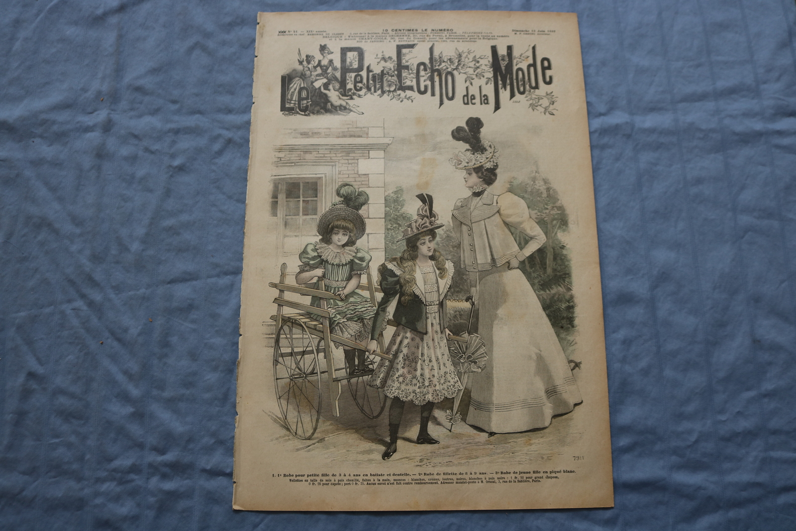 1897 JUNE 13 LE PETIT ECHO DE LA MODE MAGAZINE - PETITE FILLE - FRENCH - NP 8662