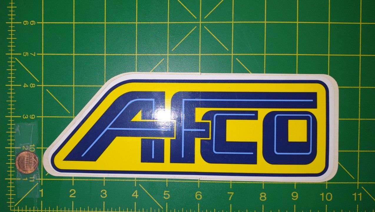 Vintage AFCO BLUE/YELLOW/WHITE  Sticker Decal Original Old Stock Racing