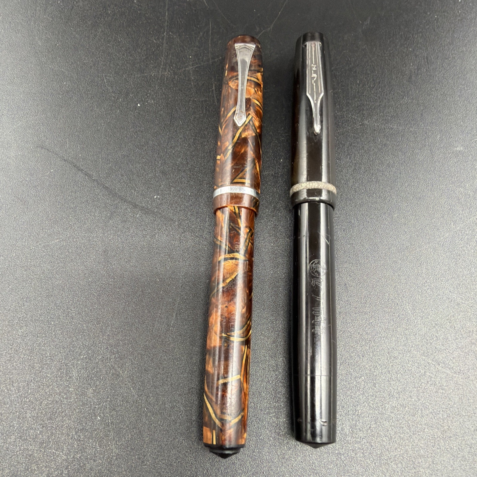 2 Vintage  Japanese Fountain Pens Sailor & Pilot Engraved Japanese Nice Nibs