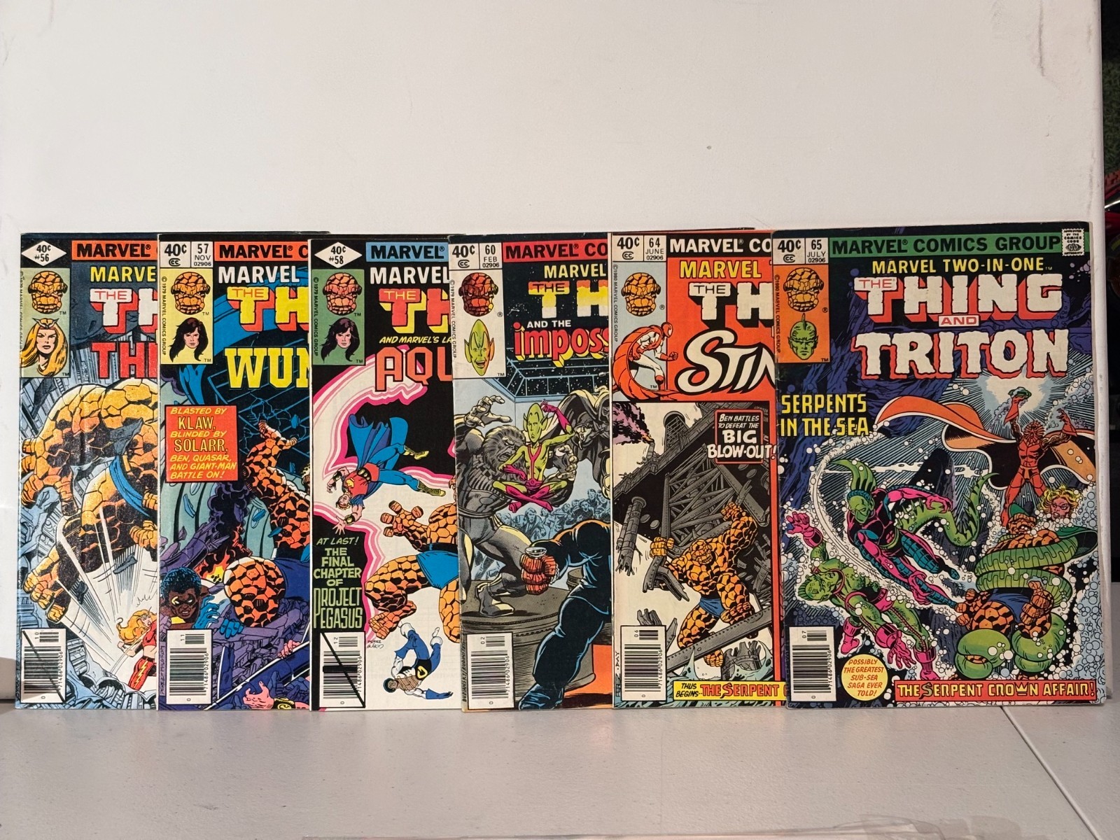 MARVEL TWO-IN-ONE 56 57 58 60 64 65 - F/VF - 1979/1980 - Gruenwald - John Byrne