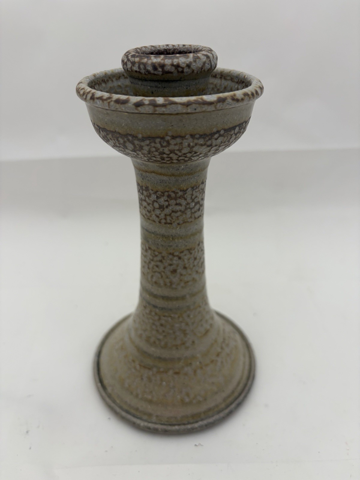 Vintage D.L. Owens Handcrafted Stoneware Candlestick