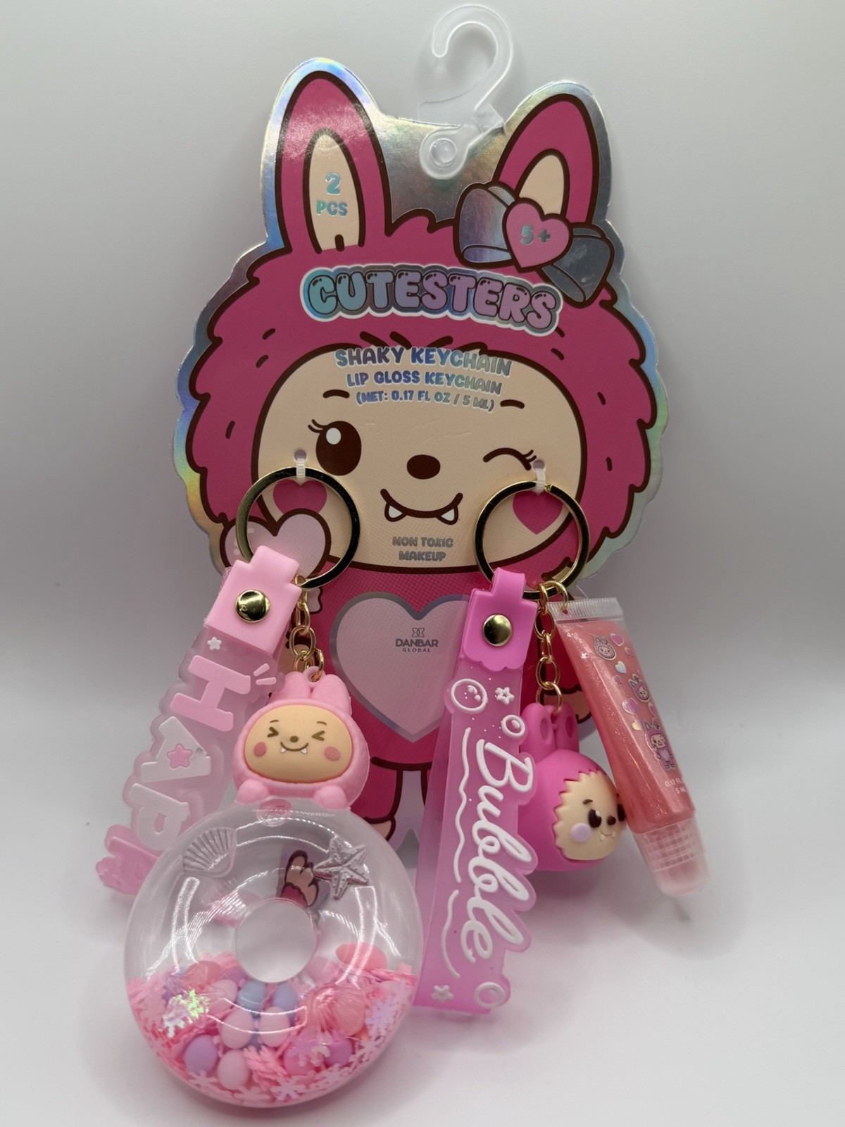 DanBar Keychains Global Liquid Shaky Keychains 2pcs New