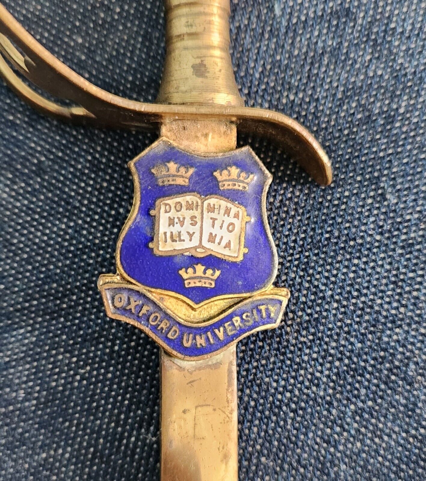 Antique Gilded Brass Oxford University Sword Letter Opener