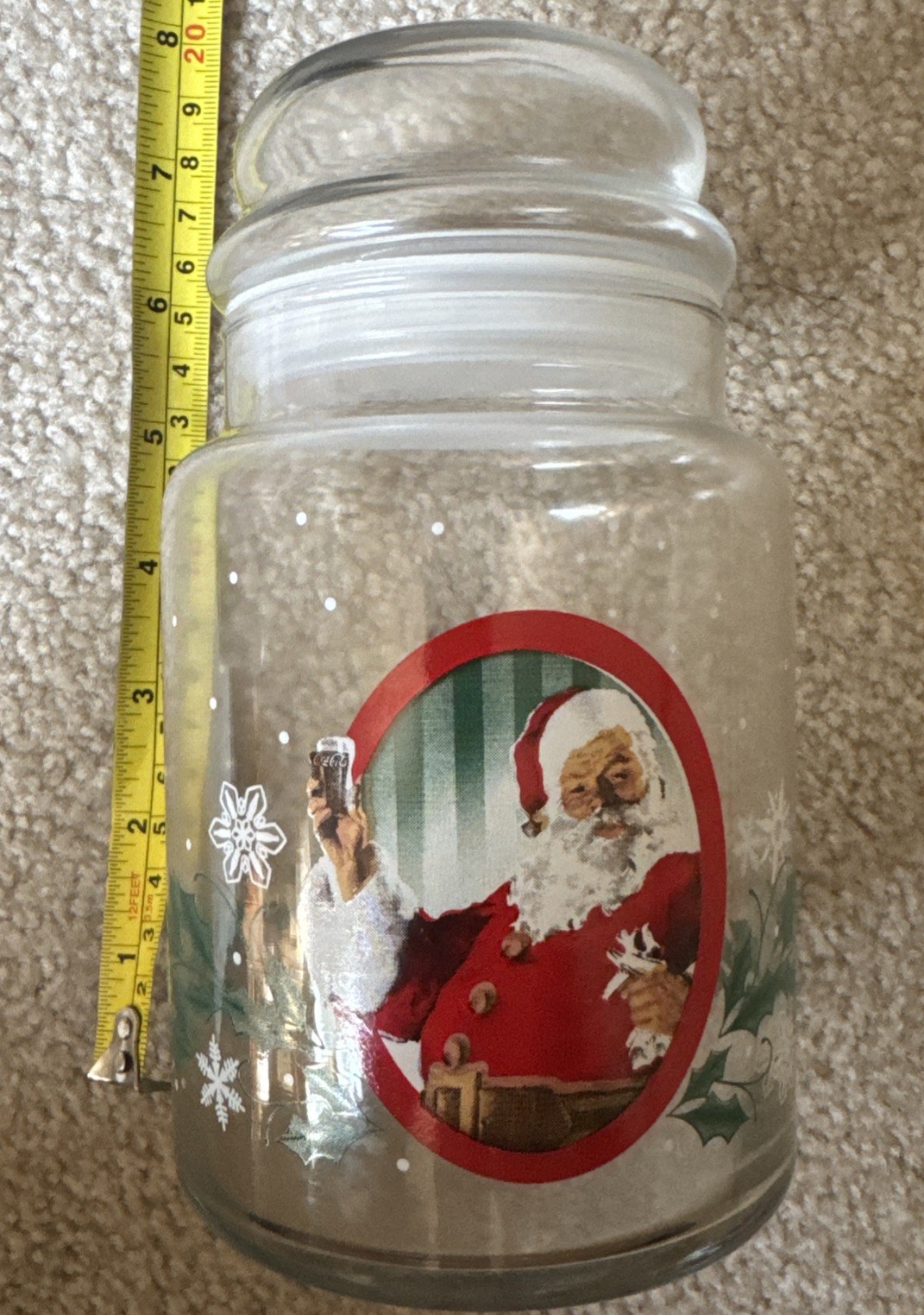 Vintage Libbey Coca-Cola Collector Lidded Glass Canister Candy Jar 7\