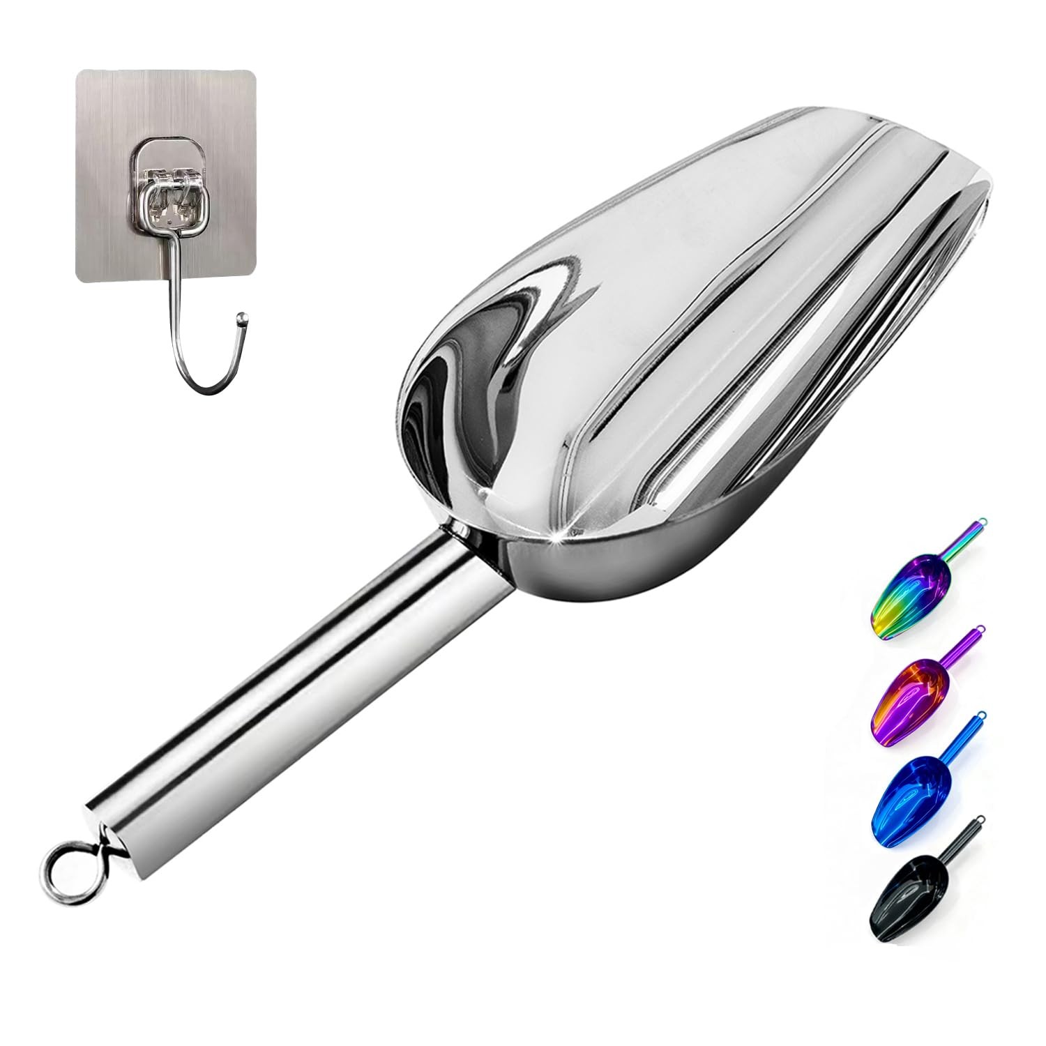6oz Stainless Steel Ice Scoop for Freezer,Kitchen Ice Scooper for Ice Maker 6oz Stainless Steel Ice Scoop for Freezer,Kitchen Ice Scooper for Ice Maker