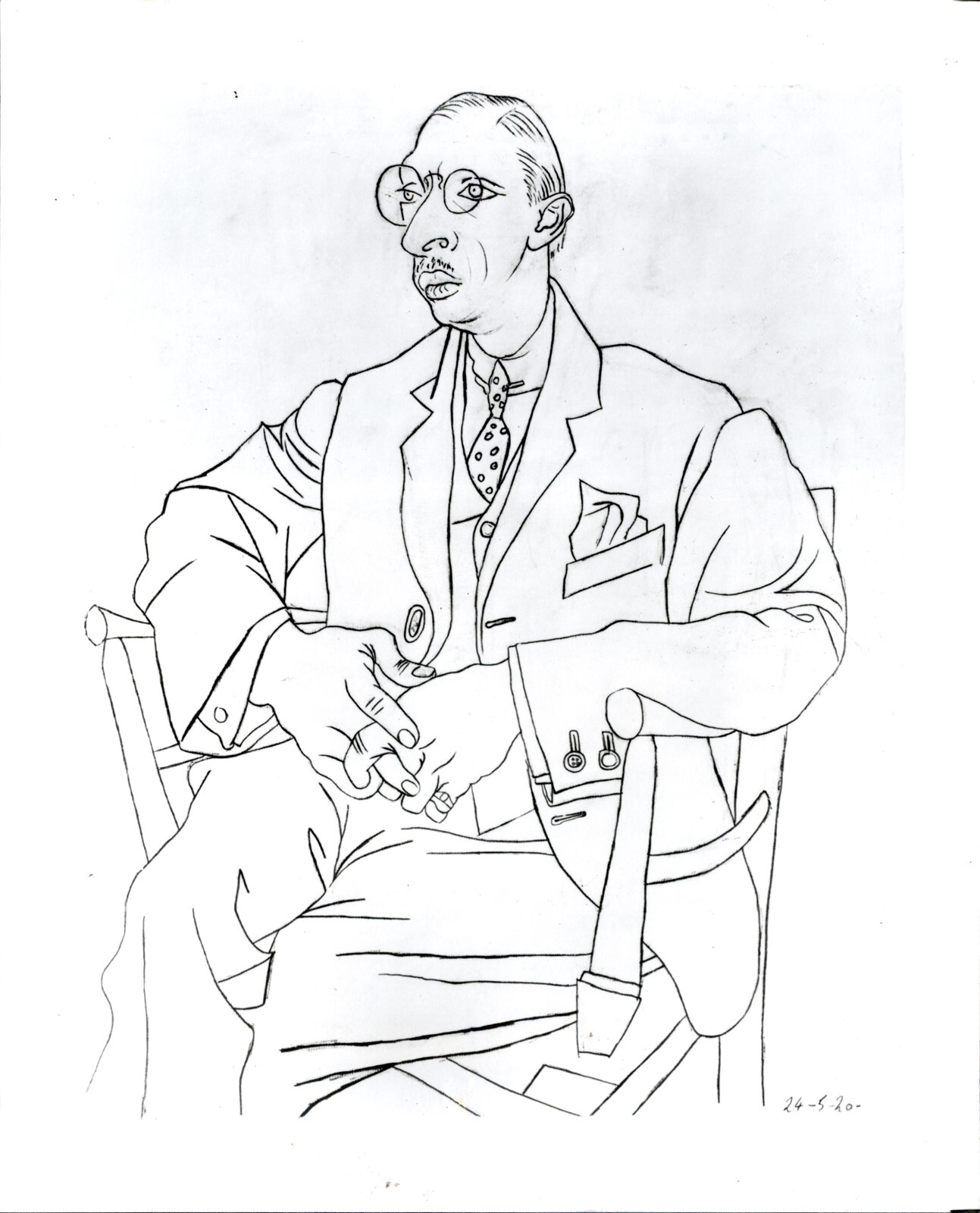 LG17 1980 Orig Photo PORTRAIT OF IGOR STRAVINSKY PABLO PICASSO EXHIBIT NEW YORK