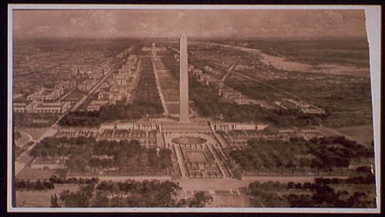 Photo:Washington DC Washington Monument Mall 1900s Aerial View