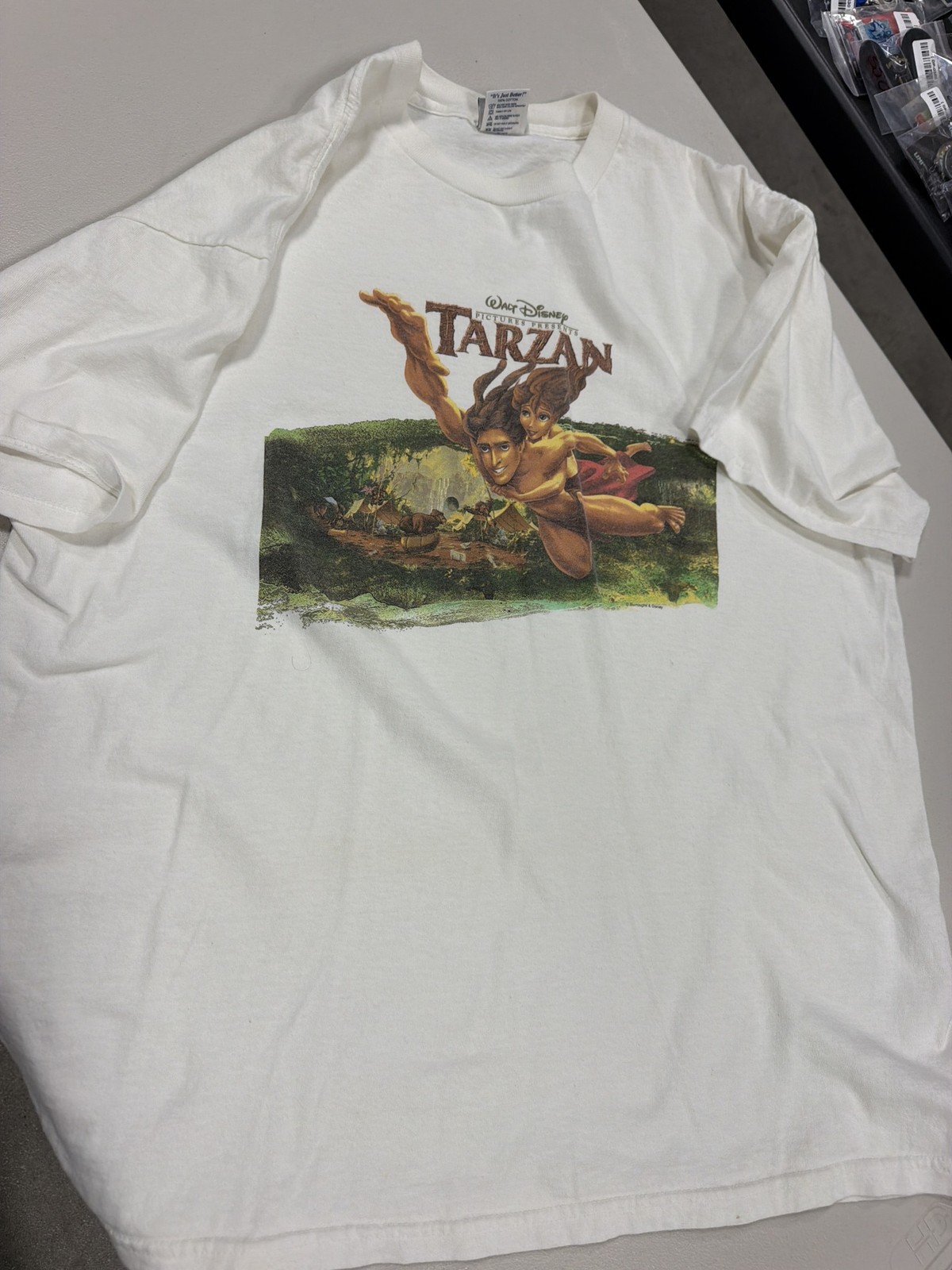 Vintage 1999 Disney Store Tarzan T-Shirt Walt Disney Pictures Presents XL