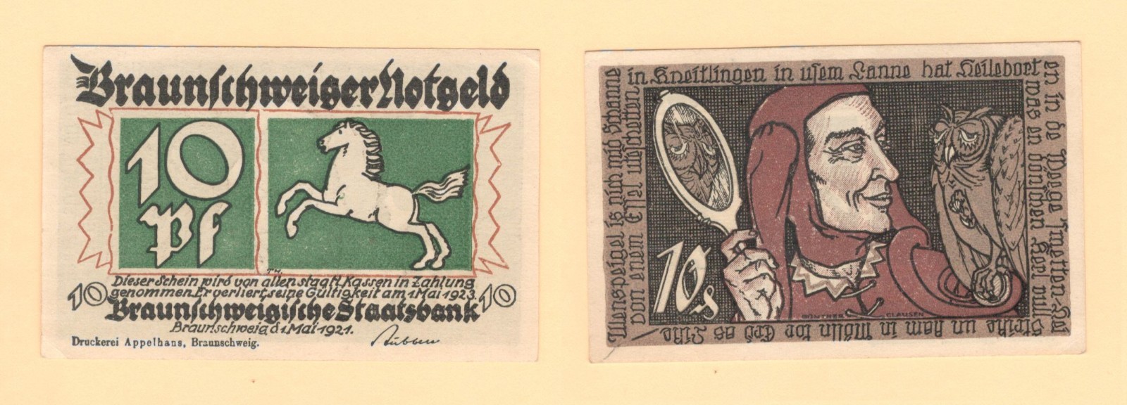 German Serienscheine Notgeld { Braunschweig } # L 147a / GrM 155.1 {CHOOSE ONE}
