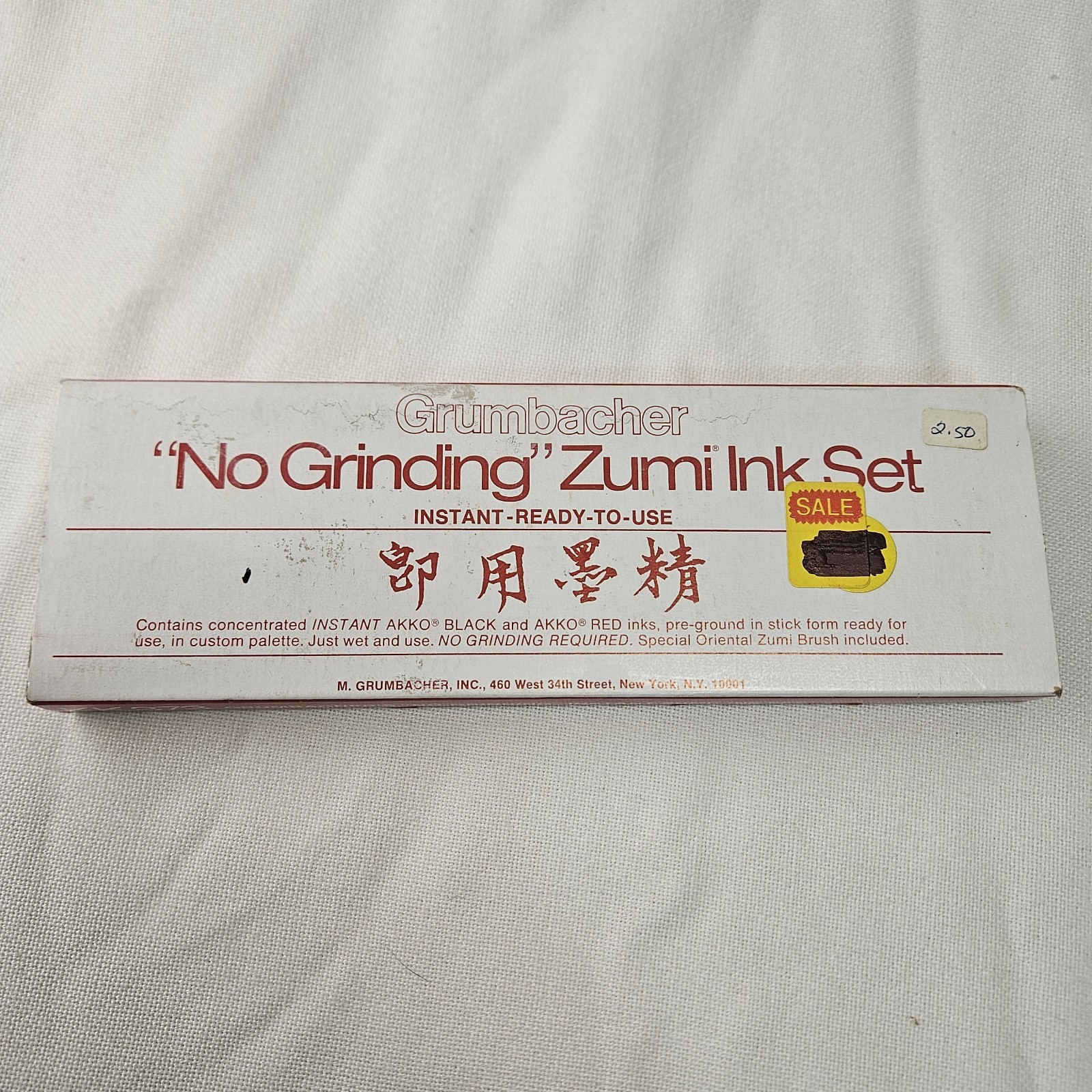 Vtg Zumi Ink Set No Grinding Grumbacher Boxed Sumi Calligraphy Unused Instant
