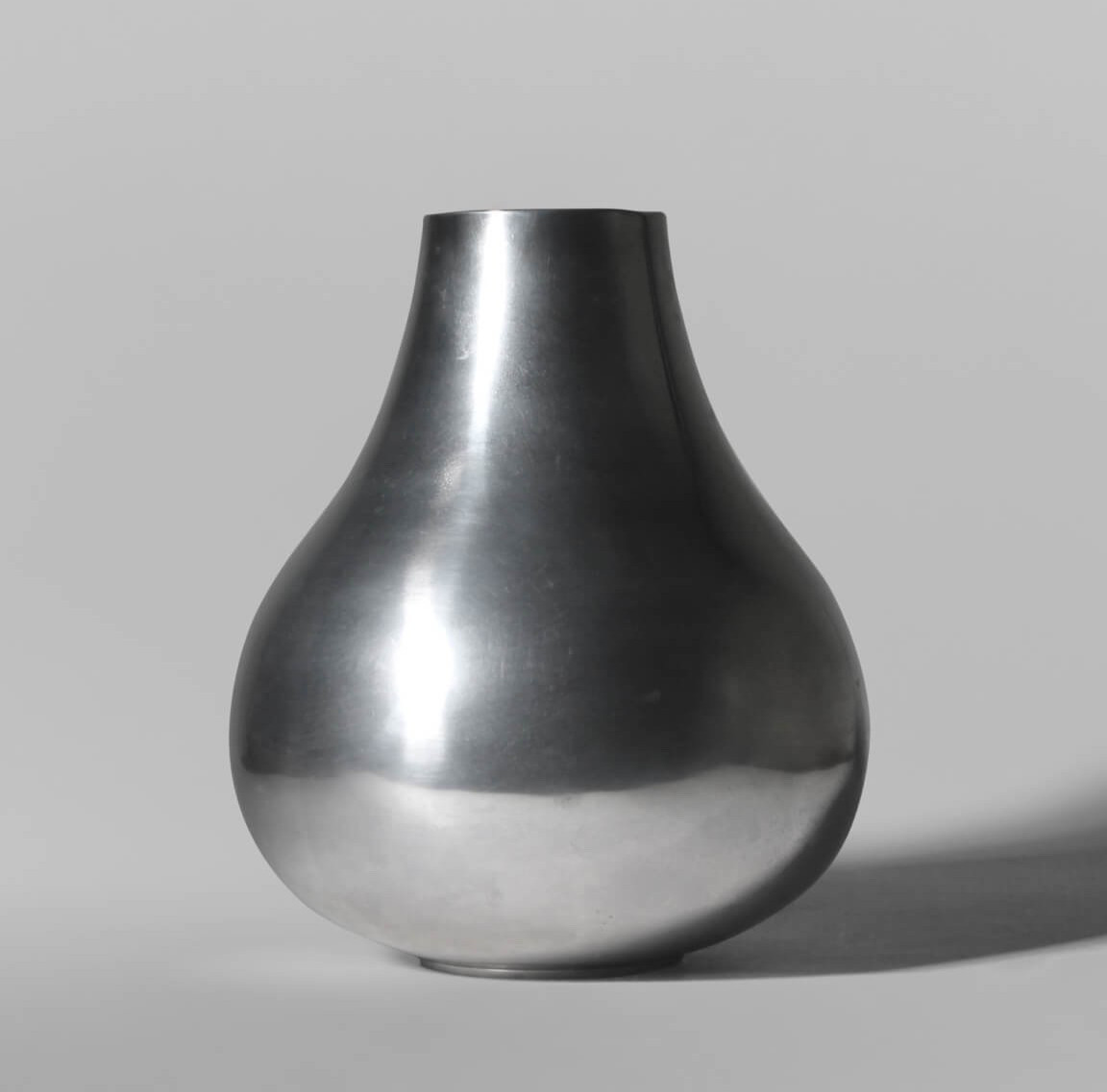 Polished Aluminum Bulbous Vase, Large