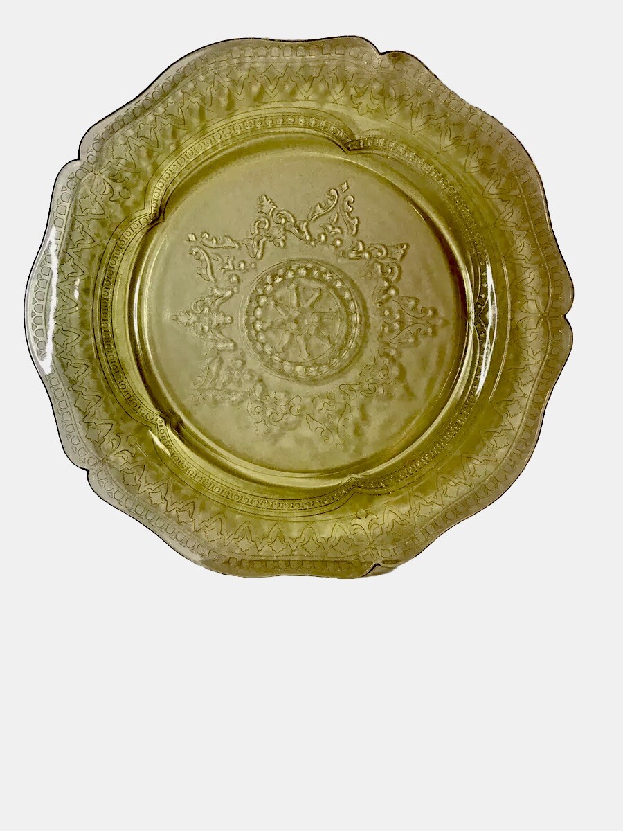 Vintage Depression Glass Platter Patrician Amber  11”Approx.