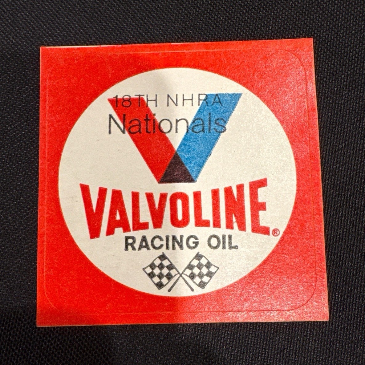 1972 18th NHRA Nationals Valvoline Racing Oil Sticker Decal Indy Unpeeled
