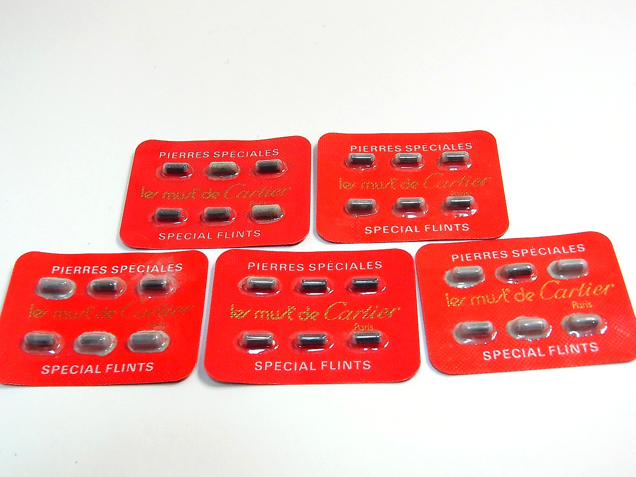 Cartier Genuine Original Gas Lighter Flints Set of 30 (5 Packs) New c