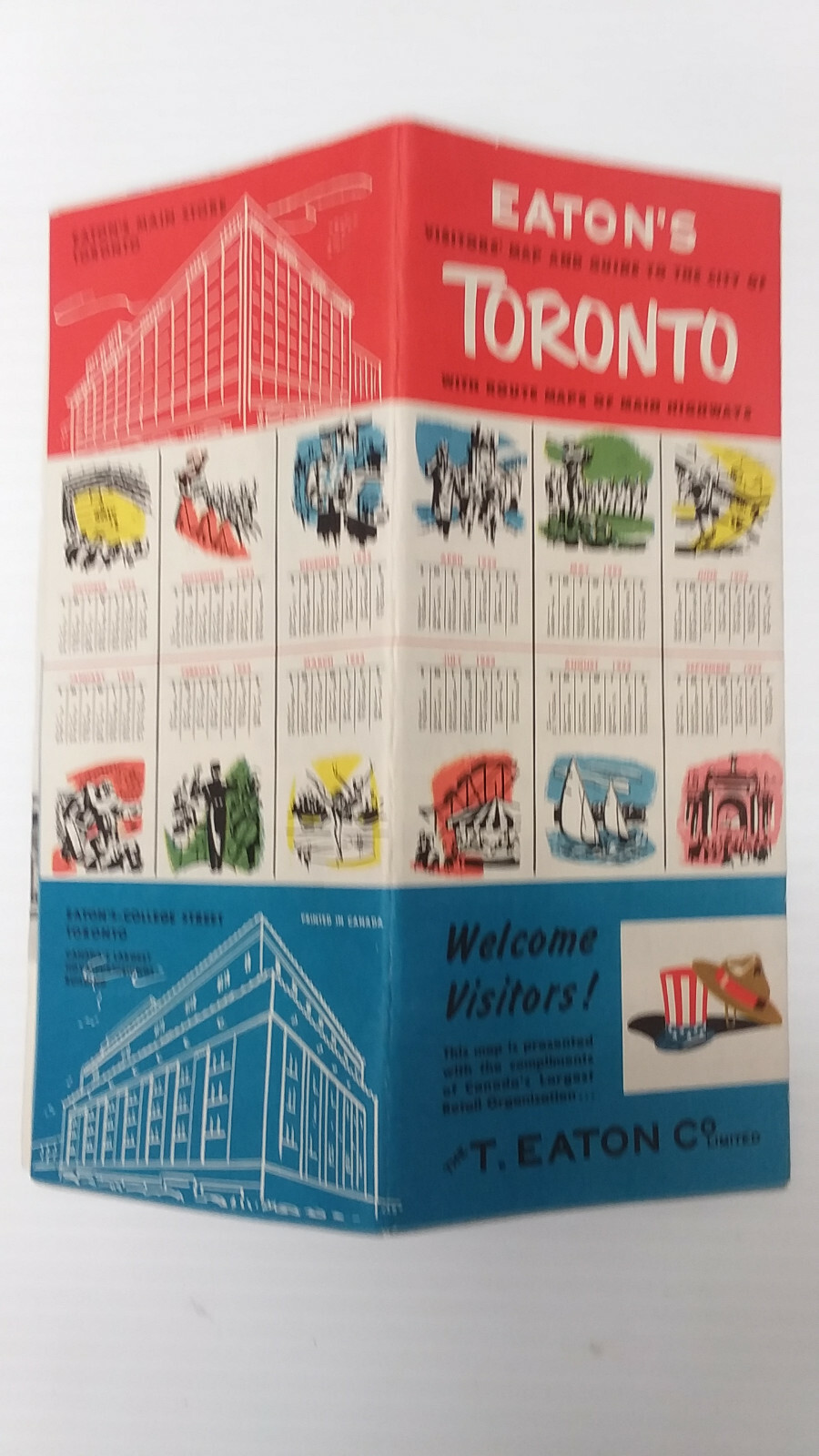VINTAGE EATON'S OF CANADA TORONTO VISITORS' MAP & GUIDE 1952 1953 PLUS MORE