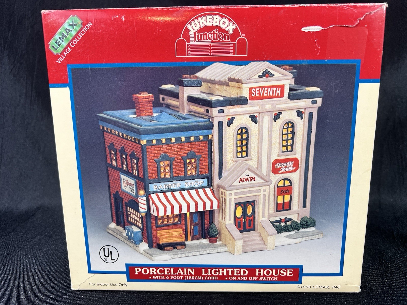 Lemax Christmas Village 7th Heaven Beauty Salon Barber Jukebox Junction 1998 Lemax Christmas Village 7th Heaven Beauty Salon Barber Jukebox Junction 1998