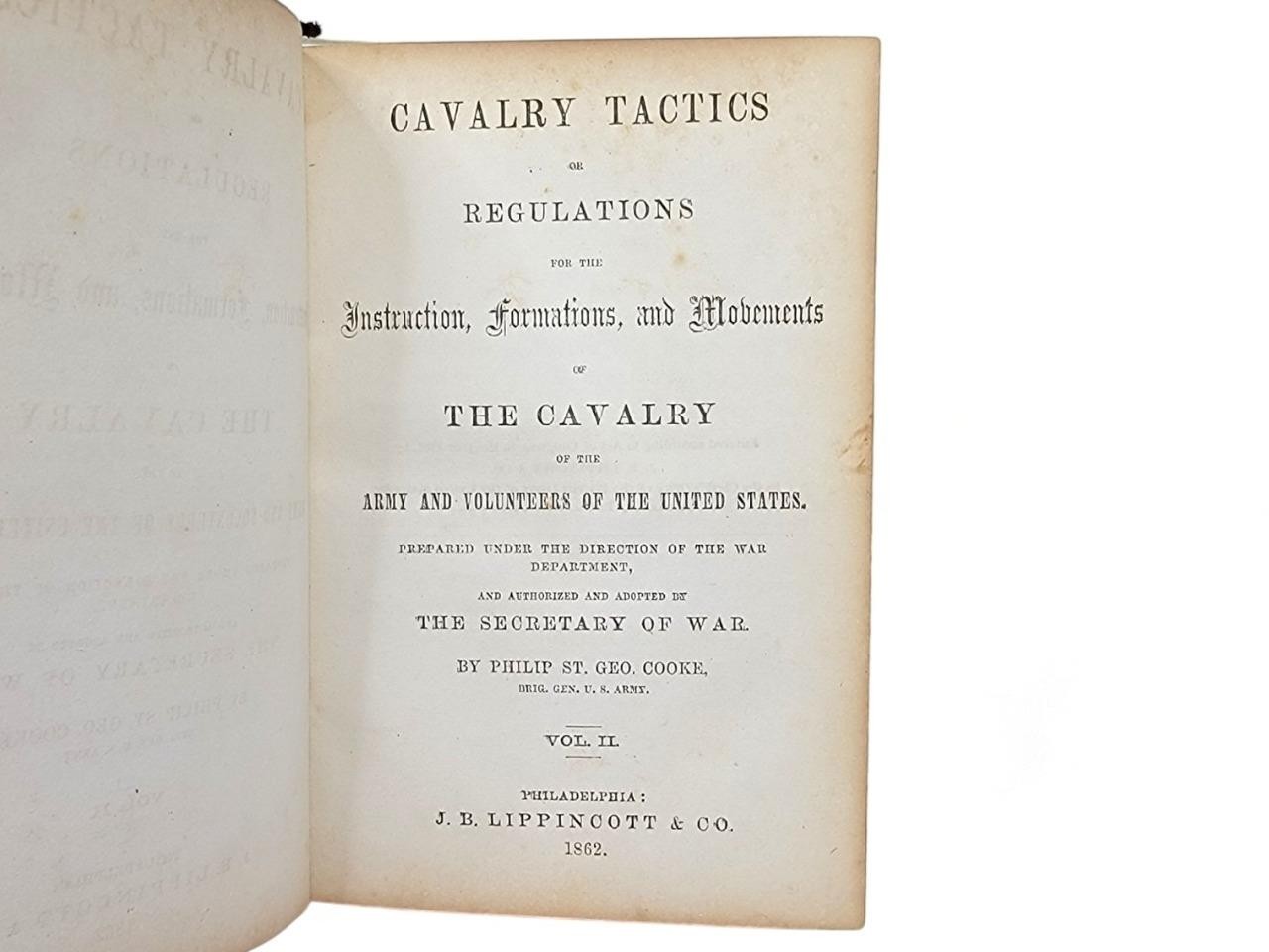 1862 Civil War Army Cavalry Tactics Regulations Vol 2 Soldiers Book Philip Cooke