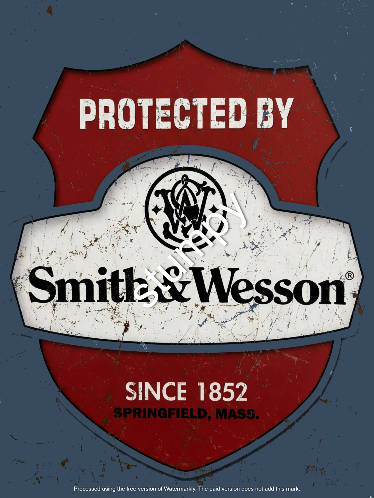 Protected By Smith & Wesson  Metal Sign 9\