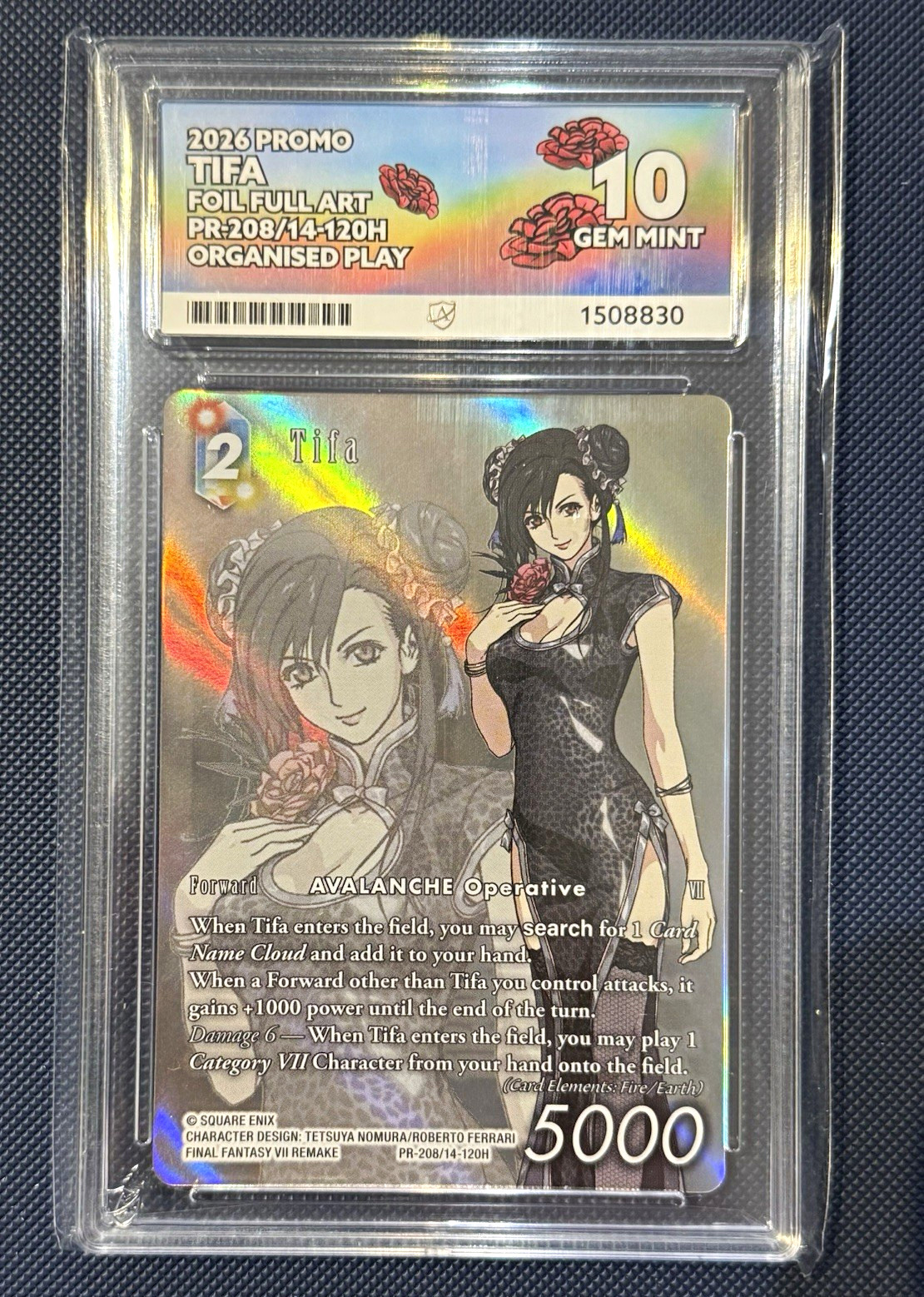 Final Fantasy TCG 2026 Promo Tifa Foil Full Art PR-208/14-120H Graded ACE 10