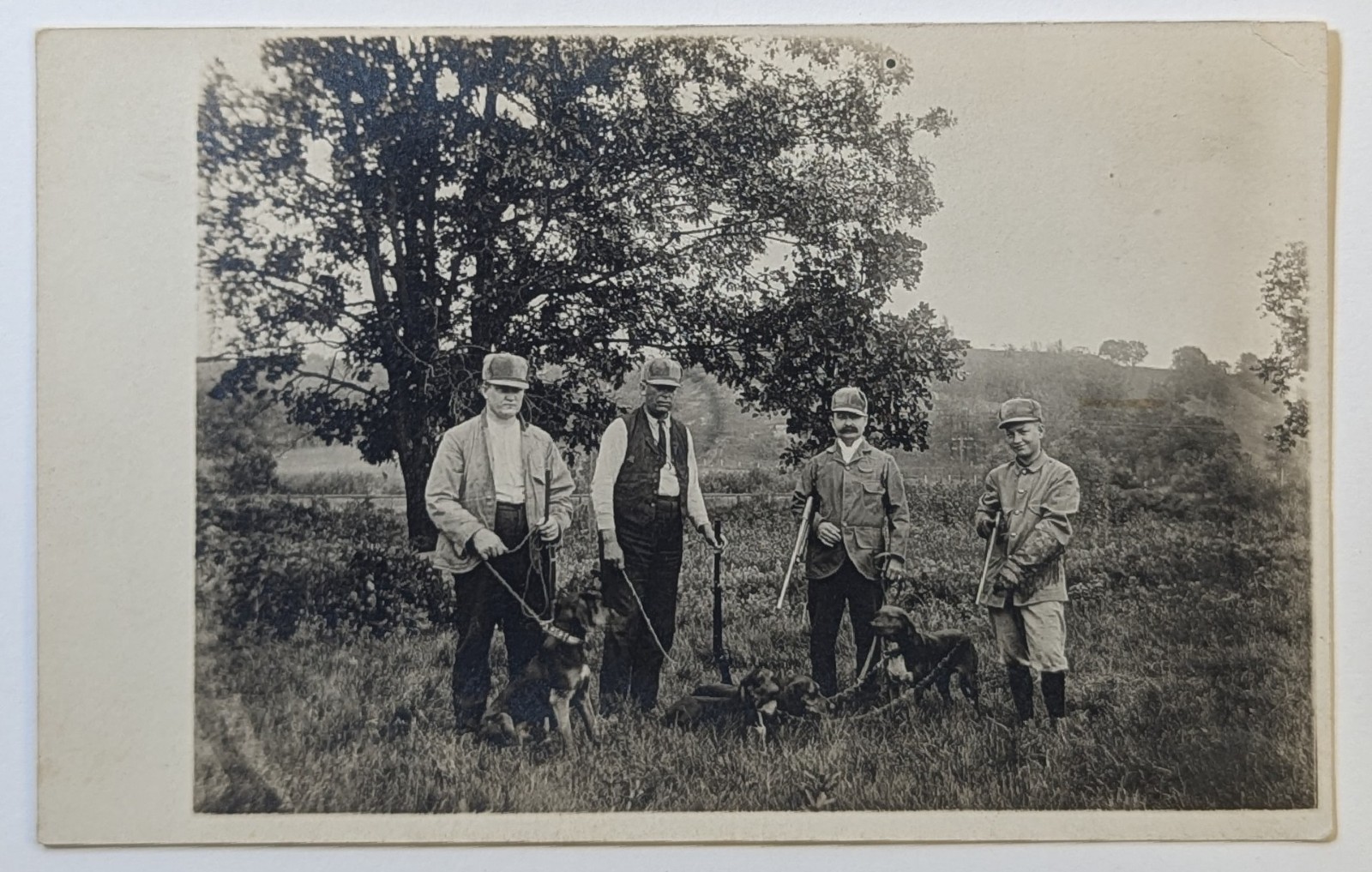 Antique Hunting Party RPPC Postcard Men Guns Dogs CyKo 1910s Minnesota Jorgensen