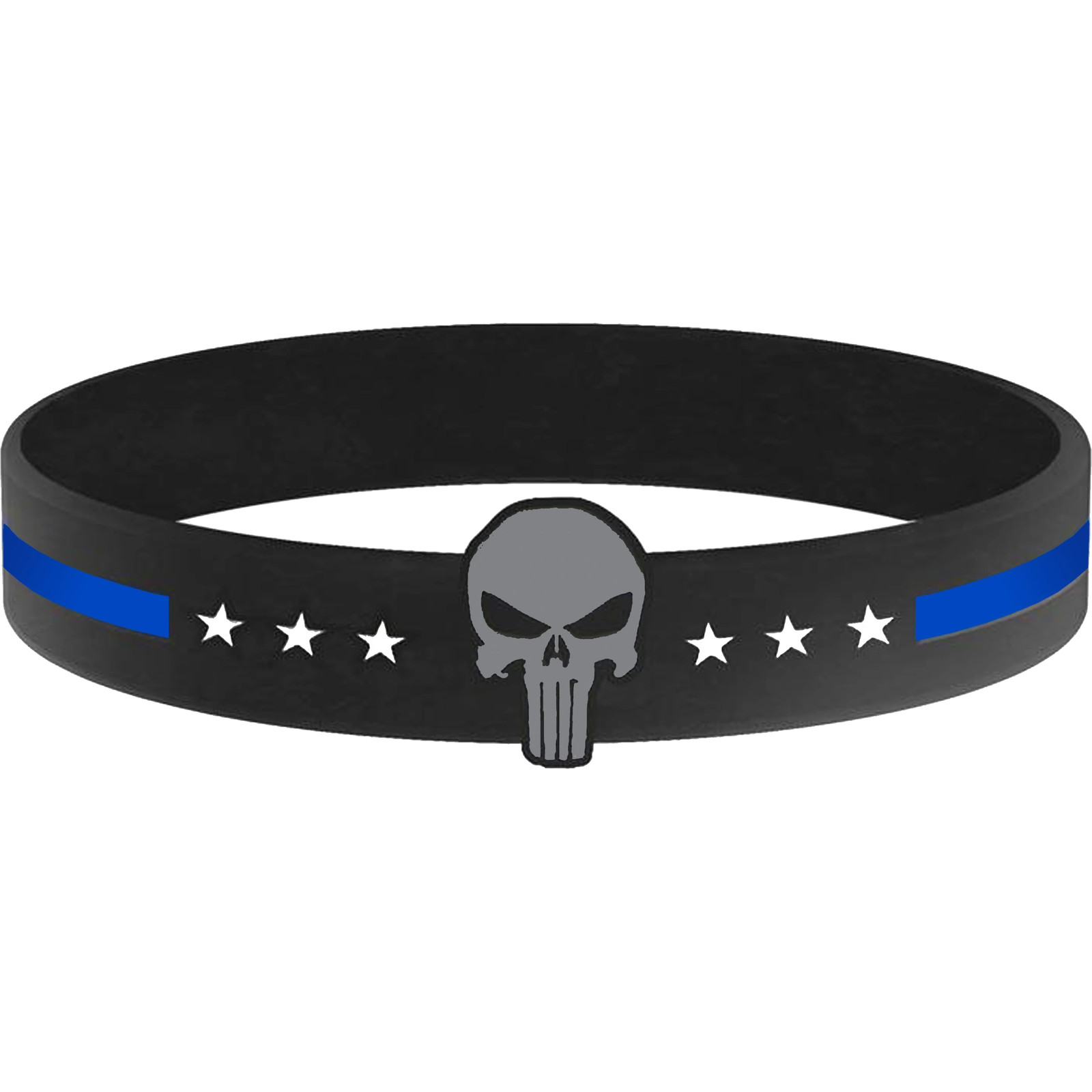 Thin Blue Line Silicon Bracelet (BLUE)