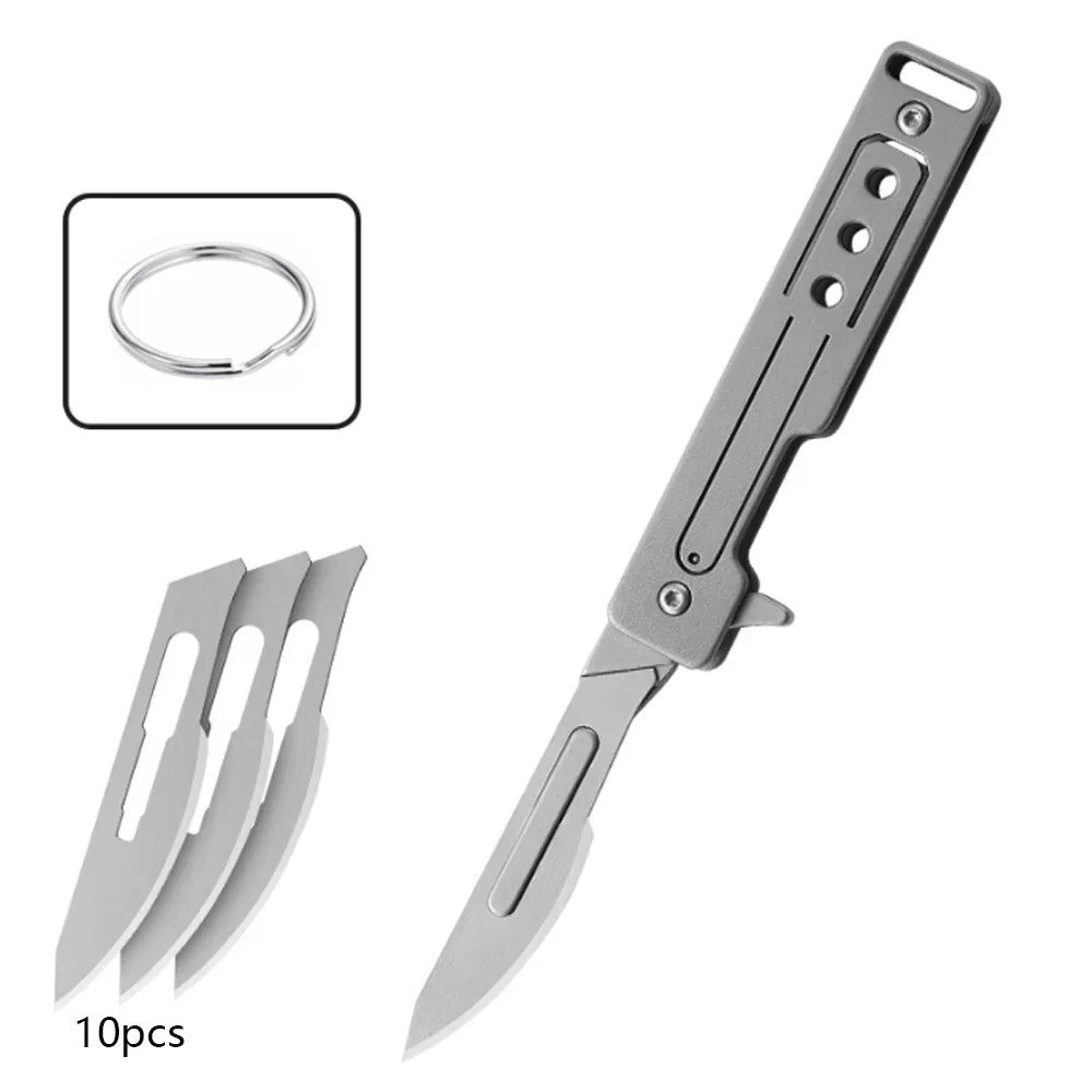 Titanium Scalpel Blade Folding Utility Knife Pocket Outdoor Camping EDC Tool Titanium Scalpel Blade Folding Utility Knife Pocket Outdoor Camping EDC Tool
