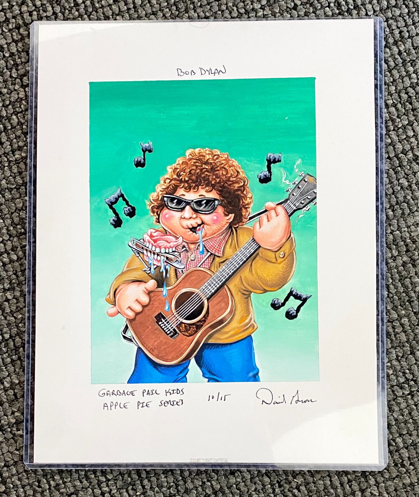 🔥 AUCTION Rare 1/1 GPK BOB DYLAN FINAL Card Art Painting 2015 Garbage Pail Kids