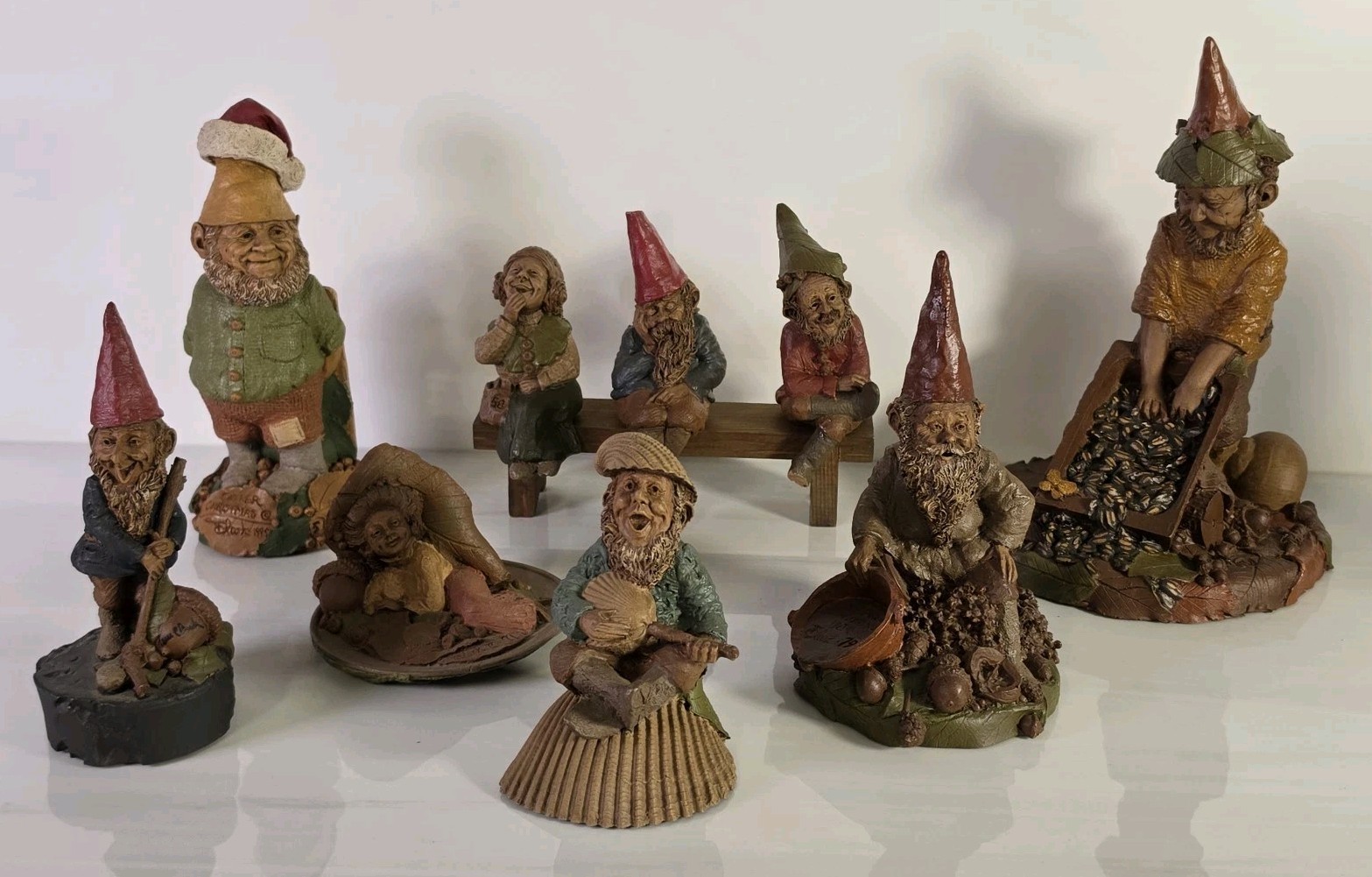 Lot of 9 Vintage Tom Clark Gnome Figurines - 
