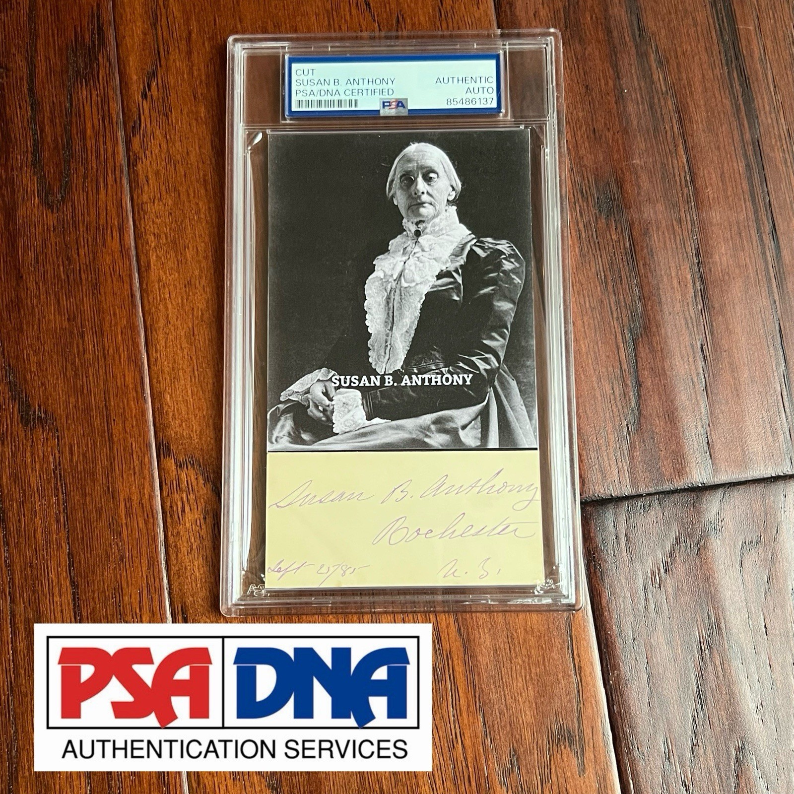 SUSAN B. ANTHONY  * PSA * Cut Autograph CUSTOM CARD Signed * Women\'s Suffragist