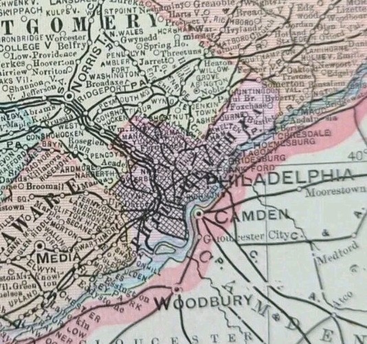 Vintage 1900 PENNSYLVANIA Map 14\