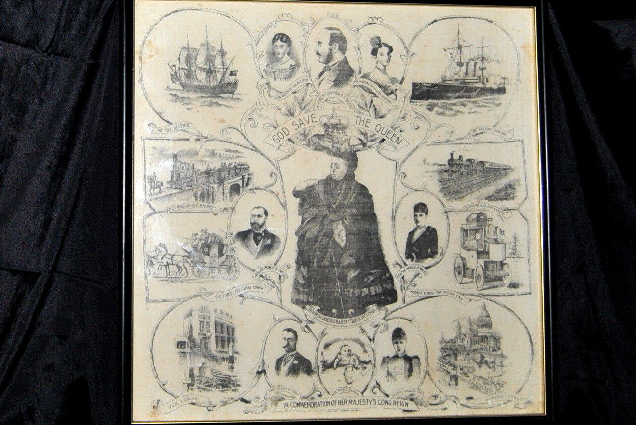 Antique Original Print on Silk \