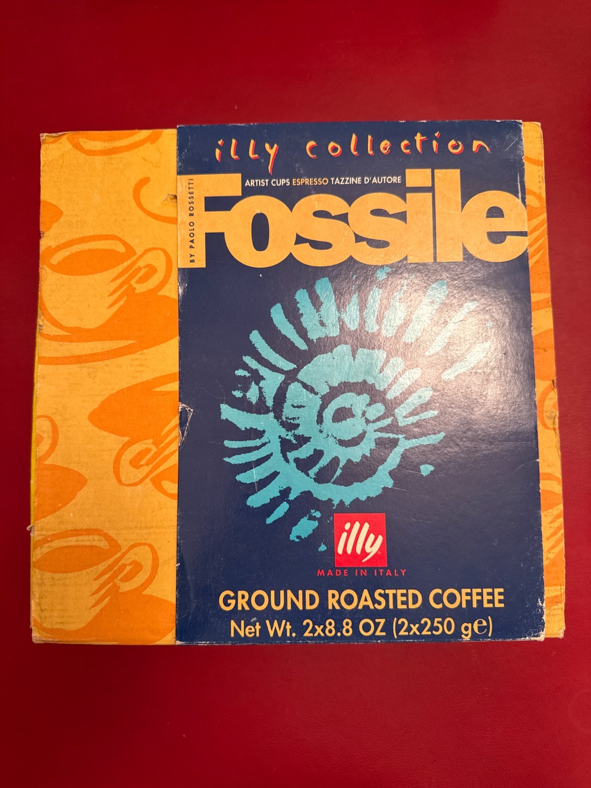 illy Art Collection 1997 Paolo Rossetti Fossil Espresso Cup + Saucer