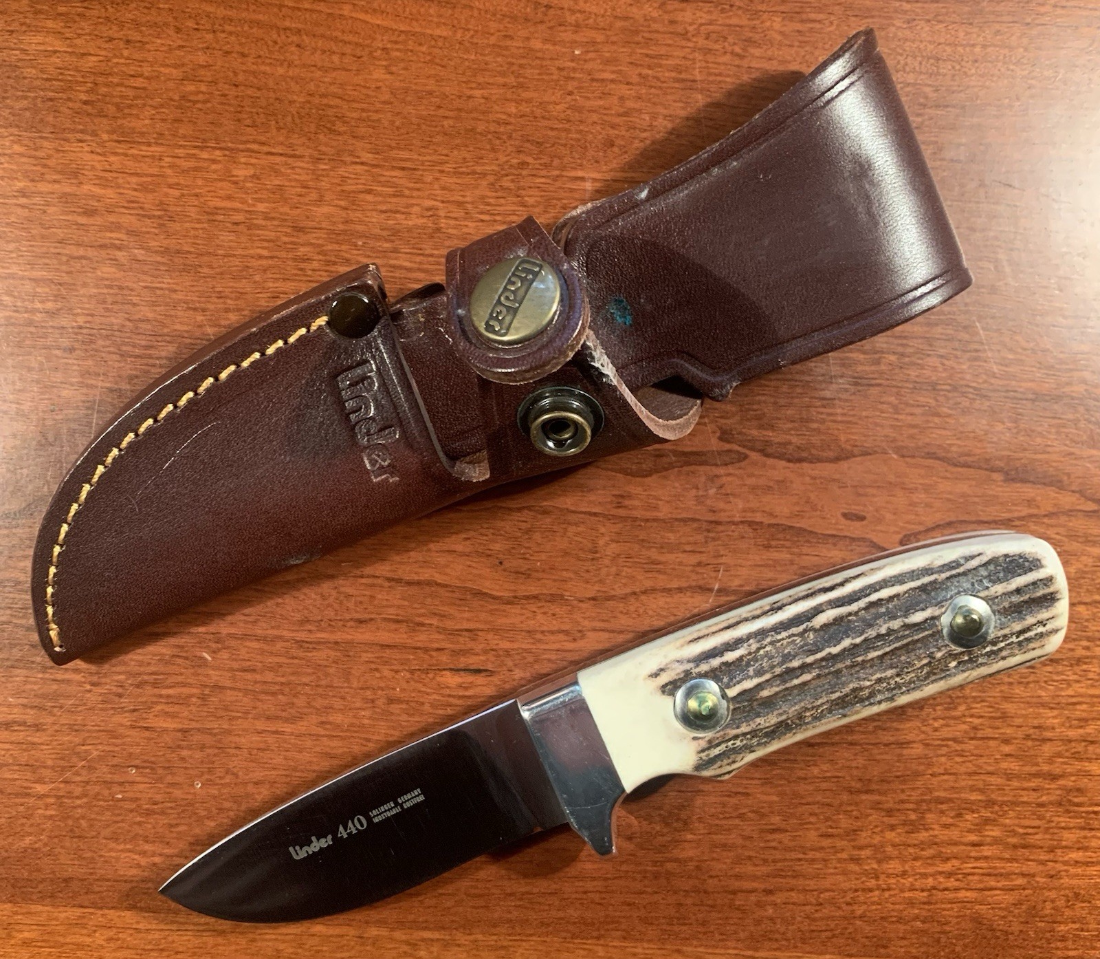 Vintage Linder 440 Solingm Germany Knife Hand Crafted Stag Handle Inoxydable NR Vintage Linder 440 Solingm Germany Knife Hand Crafted Stag Handle Inoxydable NR